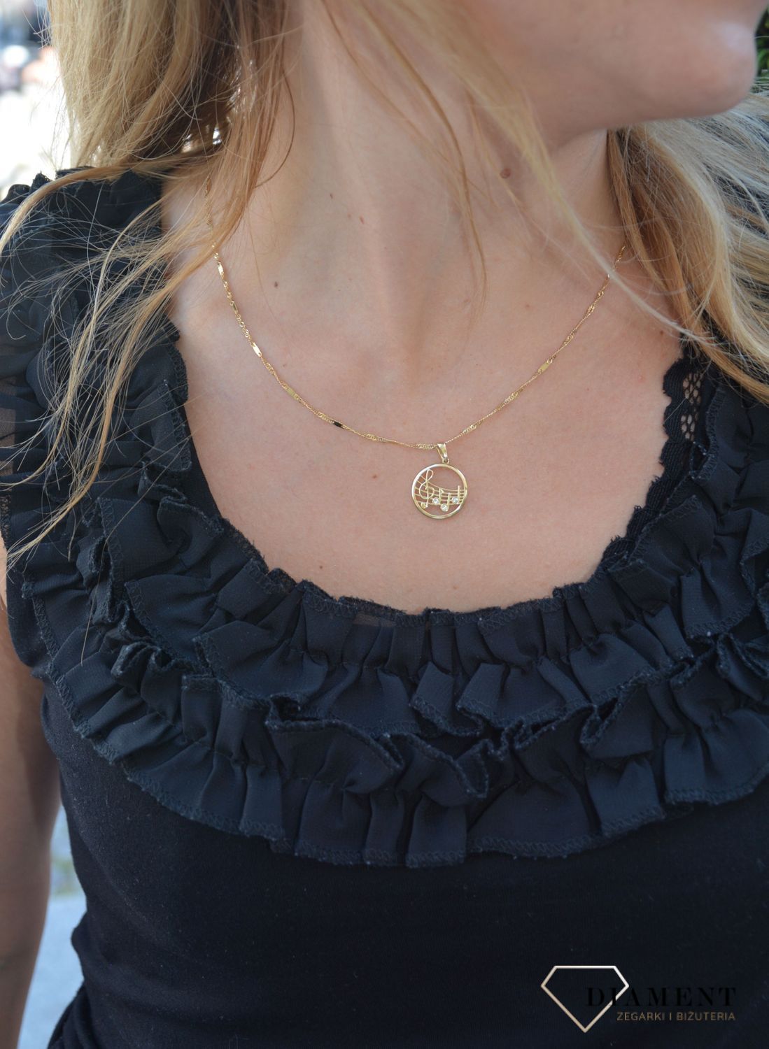 Złota zawieszka 585 okrągła z motywem muzycznym DIA-ZAW-0353-585.jpg