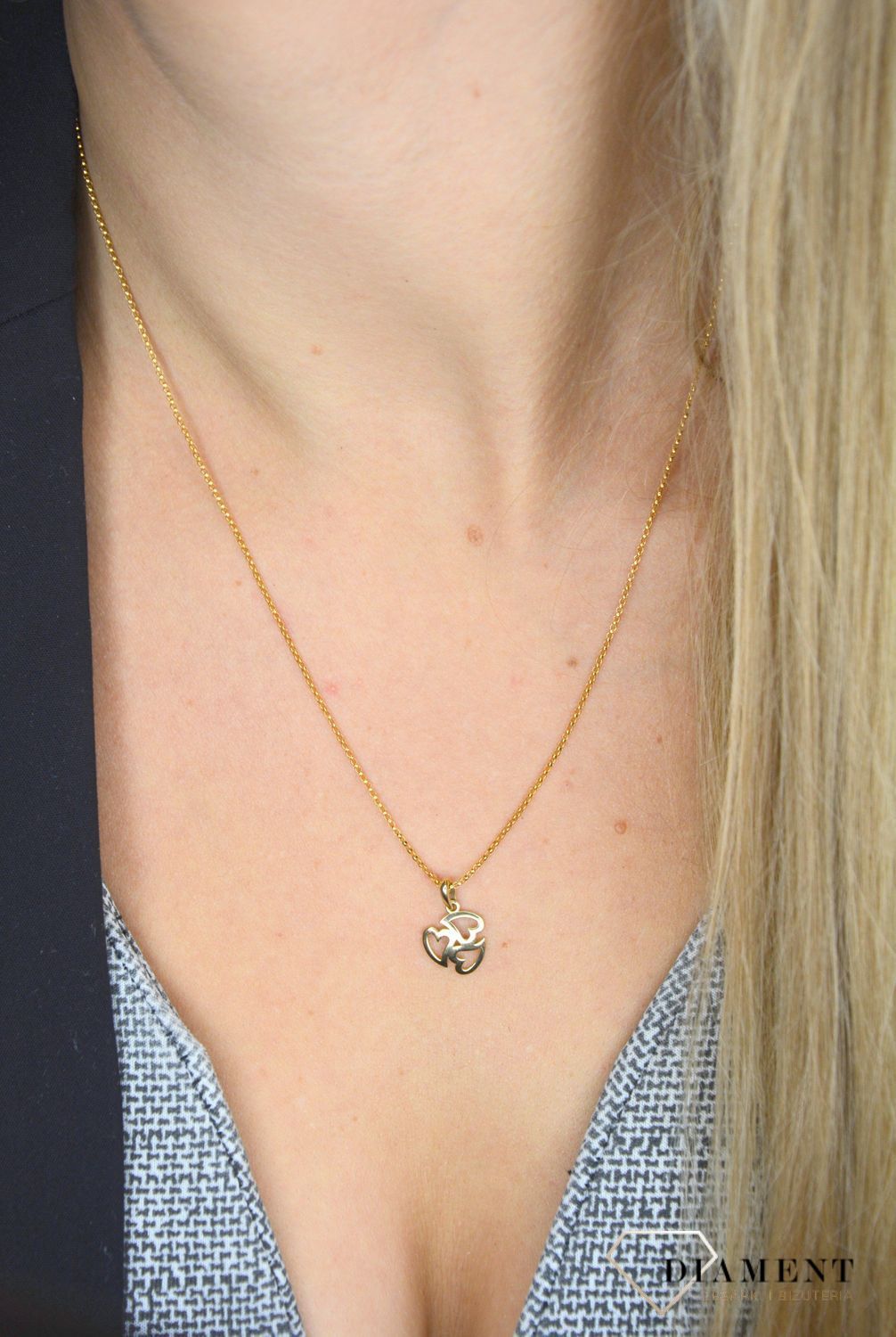 Złota zawieszka 585 trzy serca razem DIA-ZAW-0354-585.jpg