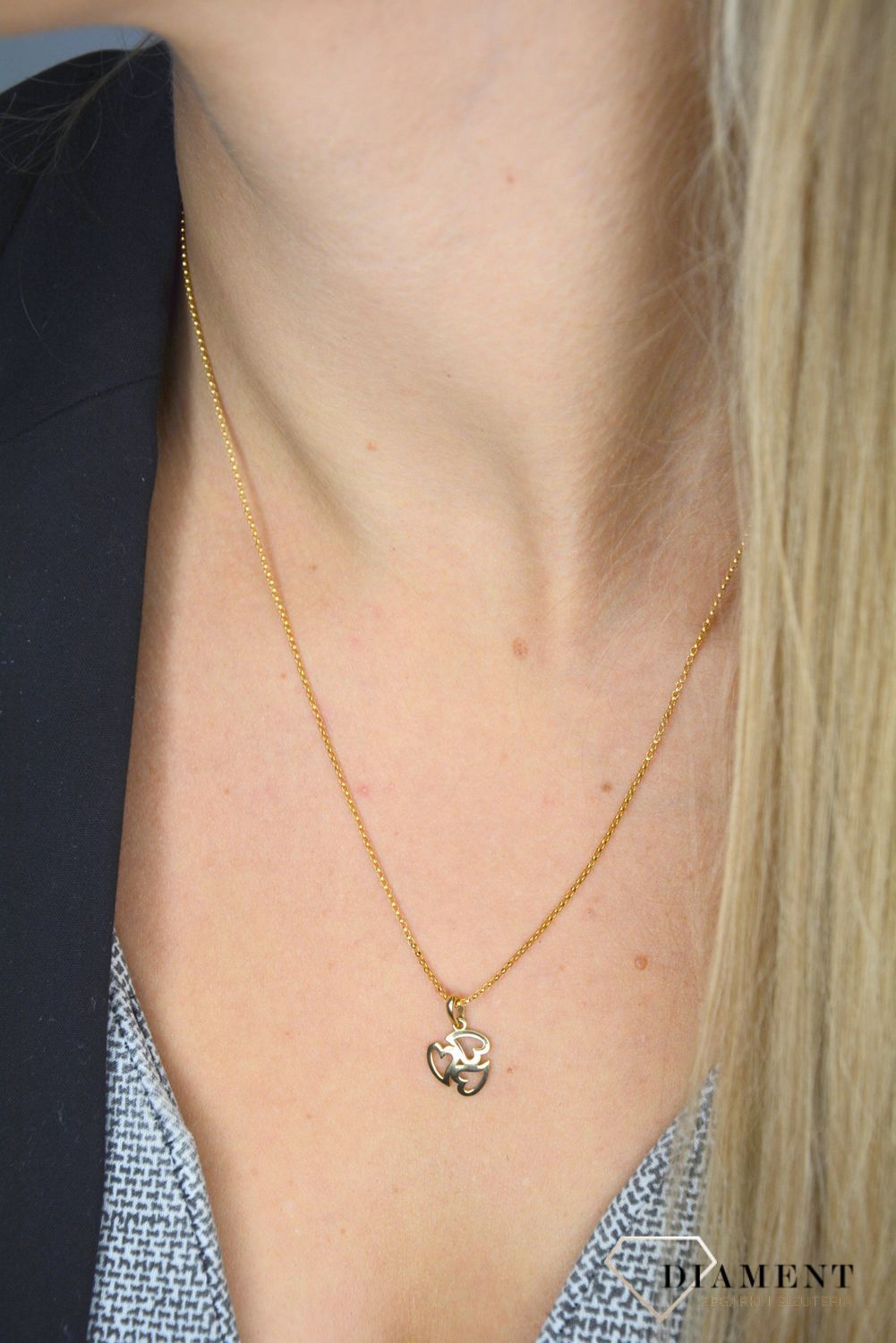 Złota zawieszka 585 trzy serca razem DIA-ZAW-0354-585.jpg