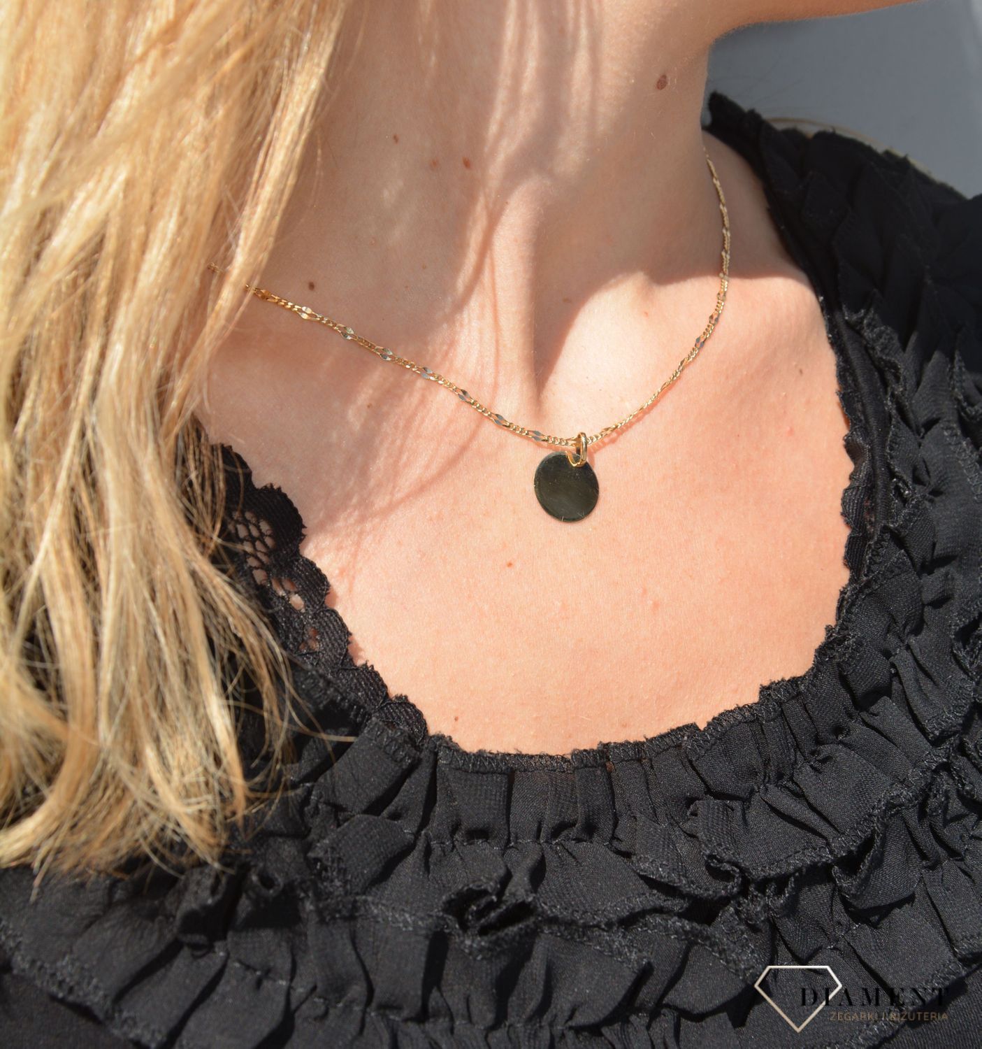 Złota zawieszka 585 gładkie koło DIA-ZAW-0355-585.jpg