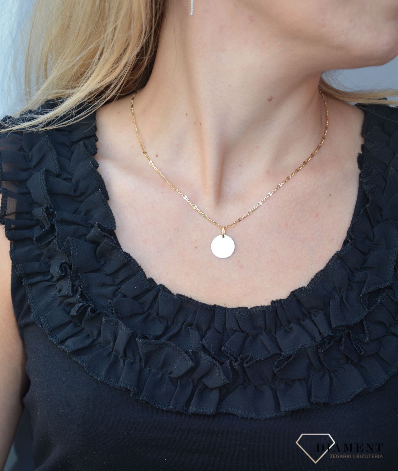 Złota zawieszka 585 gładkie koło DIA-ZAW-0355-585.jpg