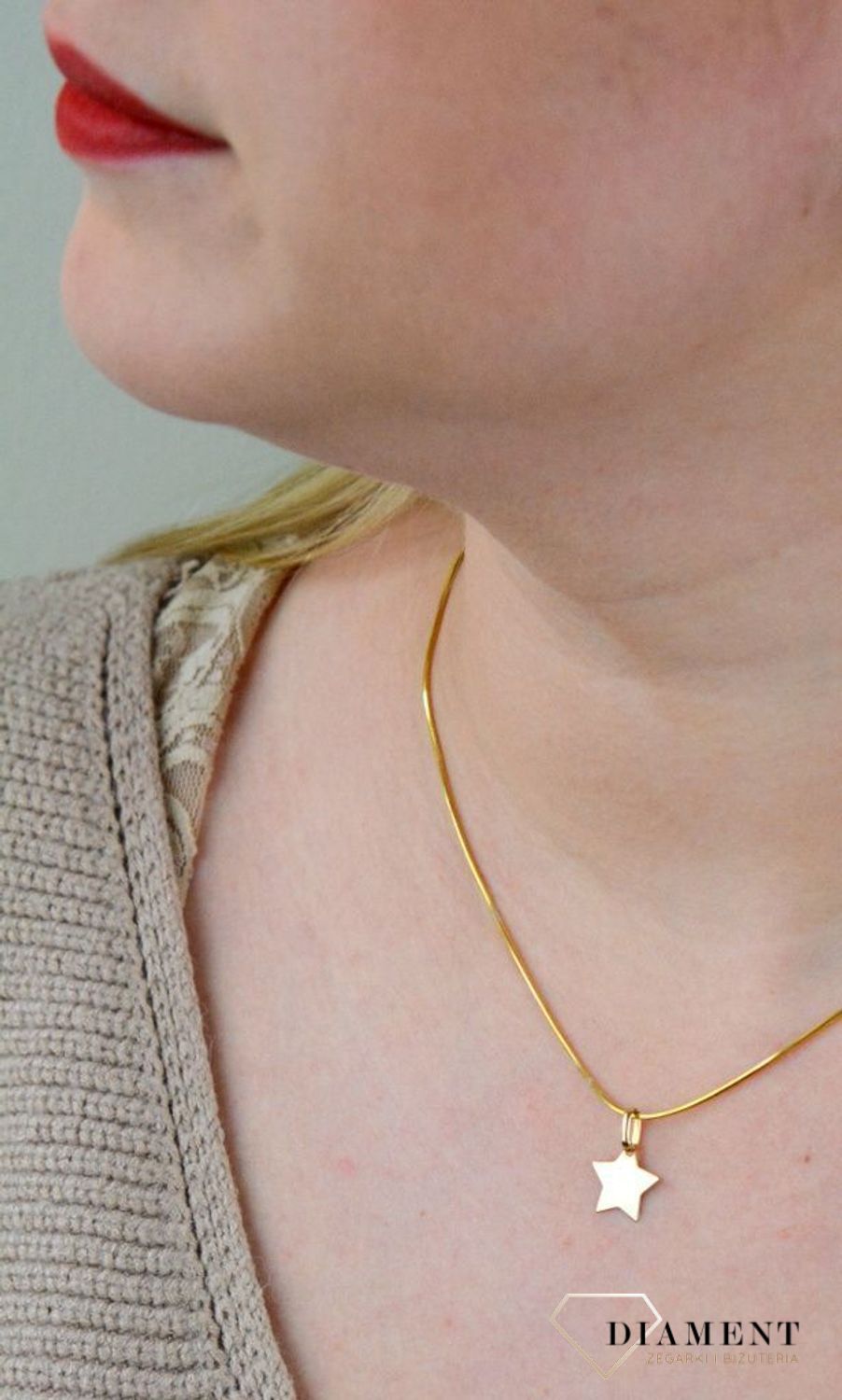 Złota zawieszka 585 gładka gwiazdka do graweru DIA-ZAW-0357-585.jpg