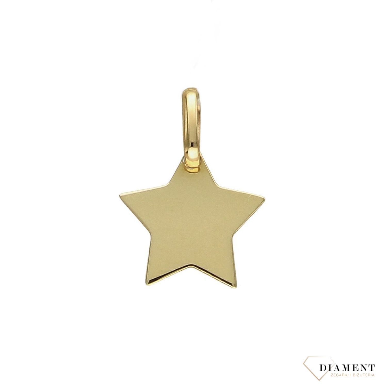 Złota zawieszka 585 gładka gwiazdka do graweru DIA-ZAW-0357-585.jpg