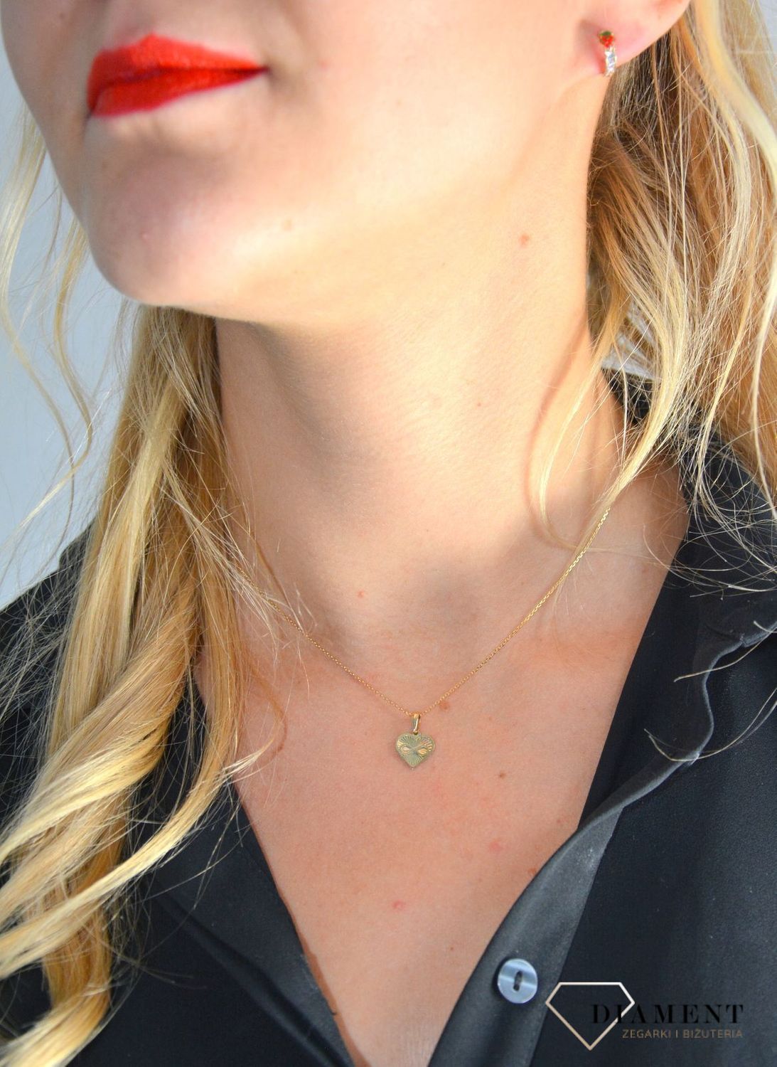 Złota zawieszka 585 serce ze znakiem nieskończoności DIA-ZAW-0359-585.jpg