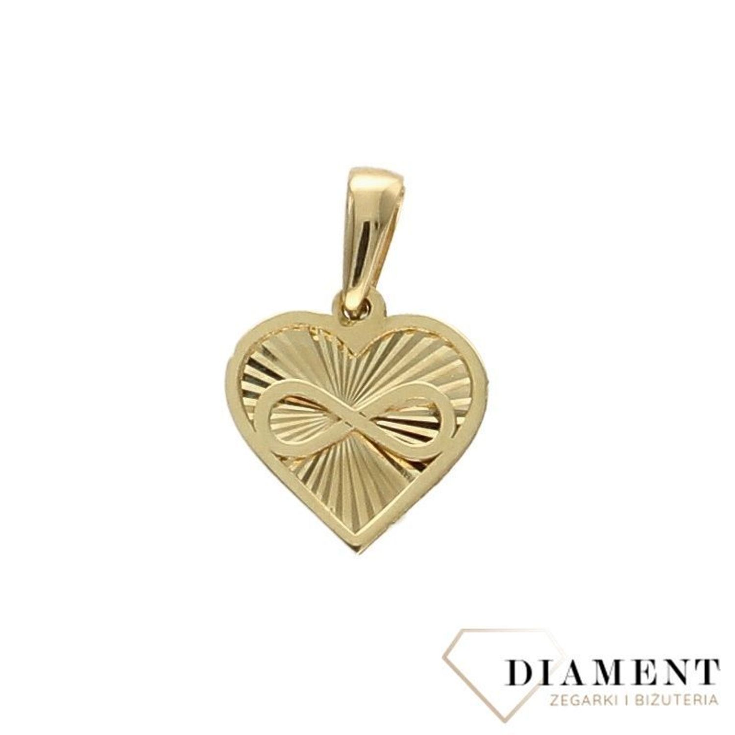 Złota zawieszka 585 serce ze znakiem nieskończoności DIA-ZAW-0359-585.jpg