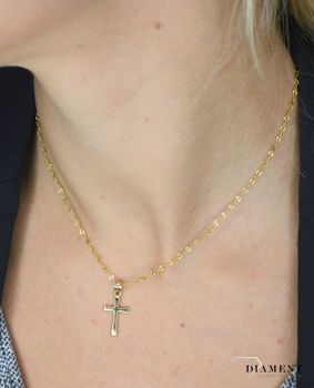 Złota zawieszka krzyżyk 585 DIA-ZAW-0362-585. ✓Złote zawieszki w Sklepie z Biżuterią zegarki-diament (2).JPG