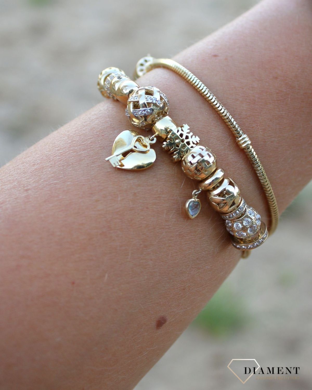 Złota zawieszka charms do bransoletki 585 DIA-ZAW-0386-585.jpg