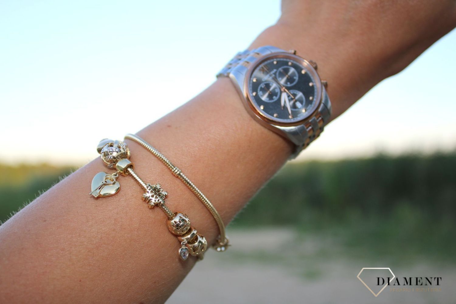 Złota zawieszka charms do bransoletki 585 DIA-ZAW-0386-585.jpg