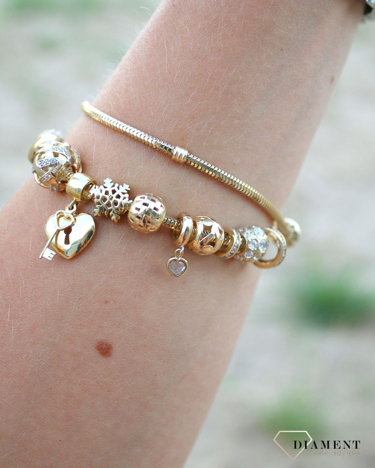 Złota zawieszka charms do bransoletki 585 ażurowa DIA-ZAW-0387-585,.jpg