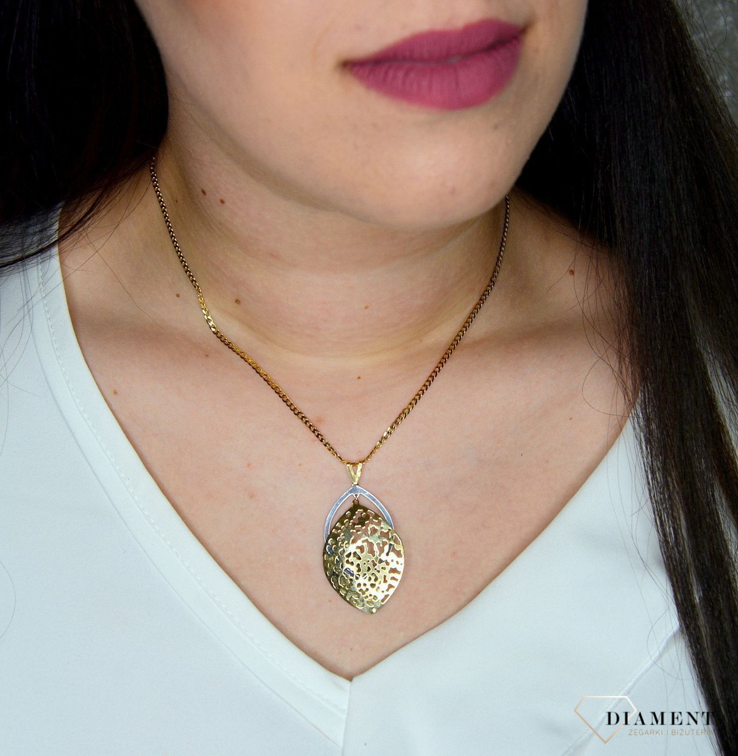 Złota zawieszka 585 romb ażurowy DIA-ZAW-0436-585.jpg