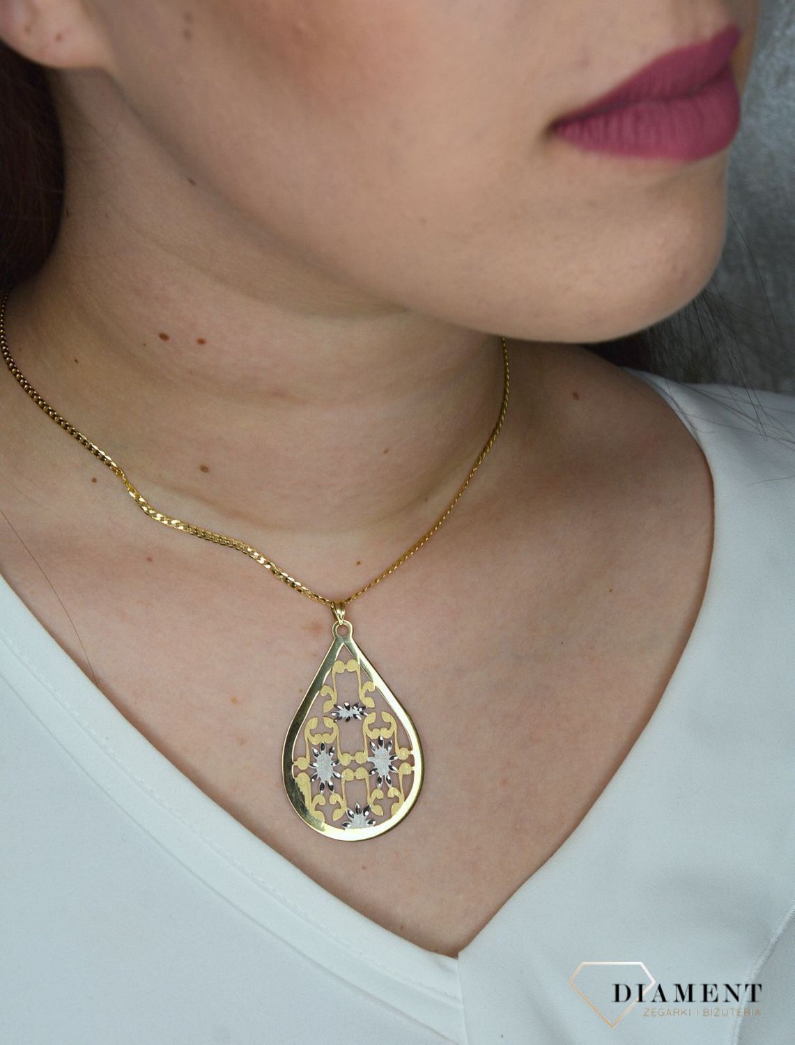 Złota zawieszka 585 duża łezka DIA-ZAW-0437-585.jpg