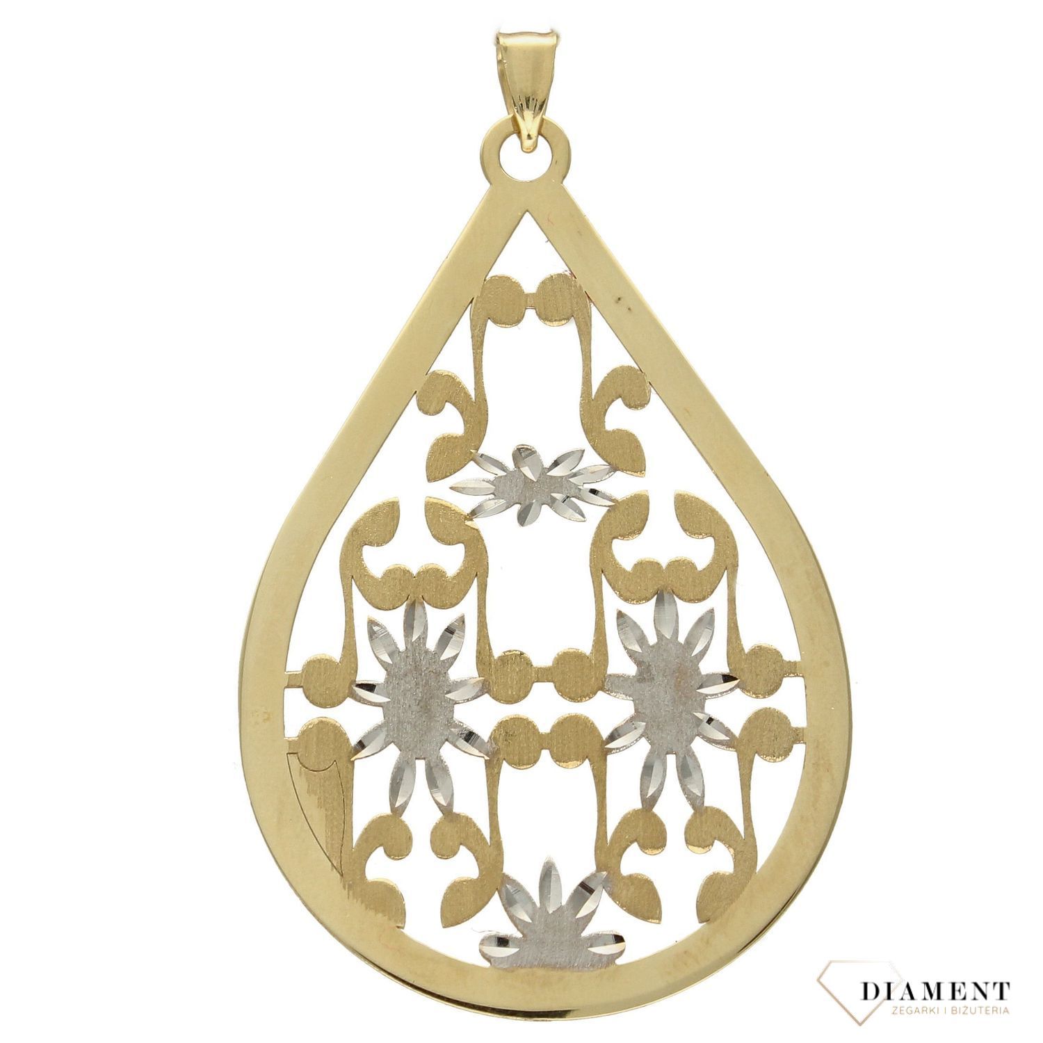 Złota zawieszka 585 duża łezka DIA-ZAW-0437-585.jpg
