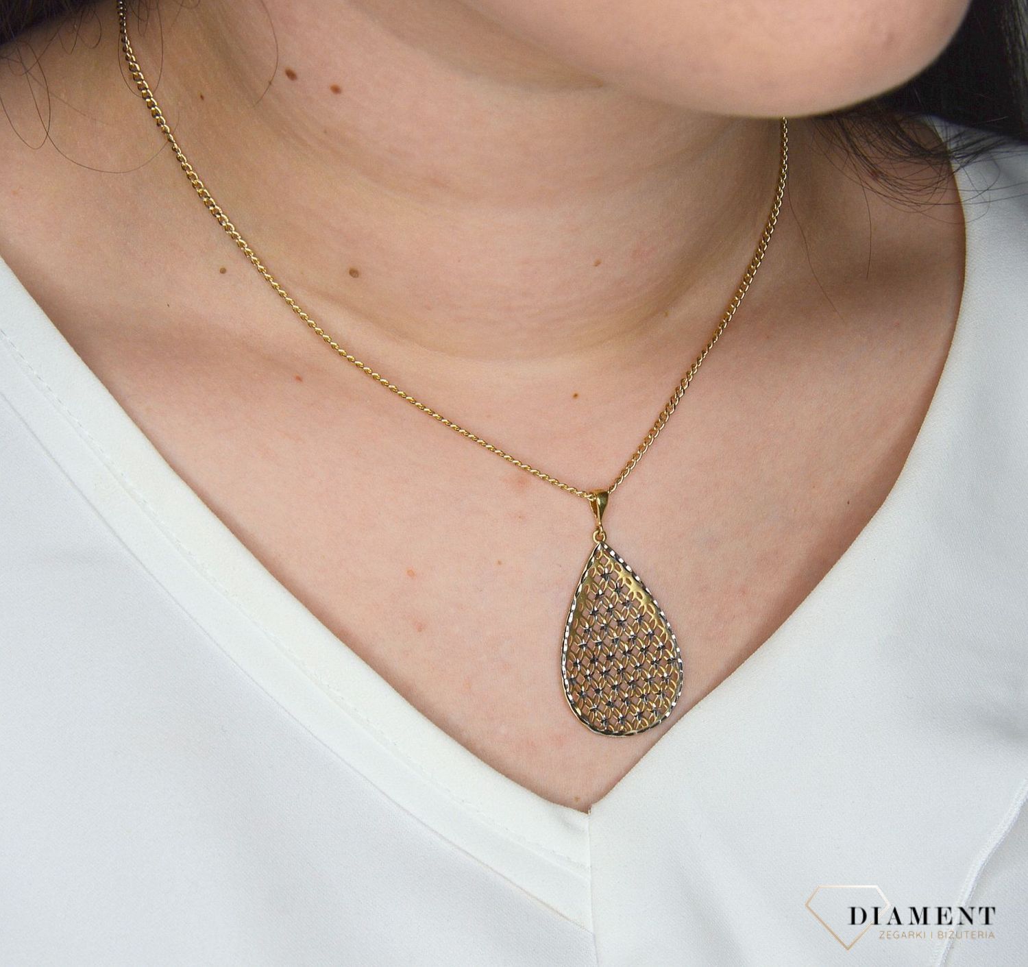 Złota zawieszka 585 łezka ażurowa DIA-ZAW-0443-585.jpg