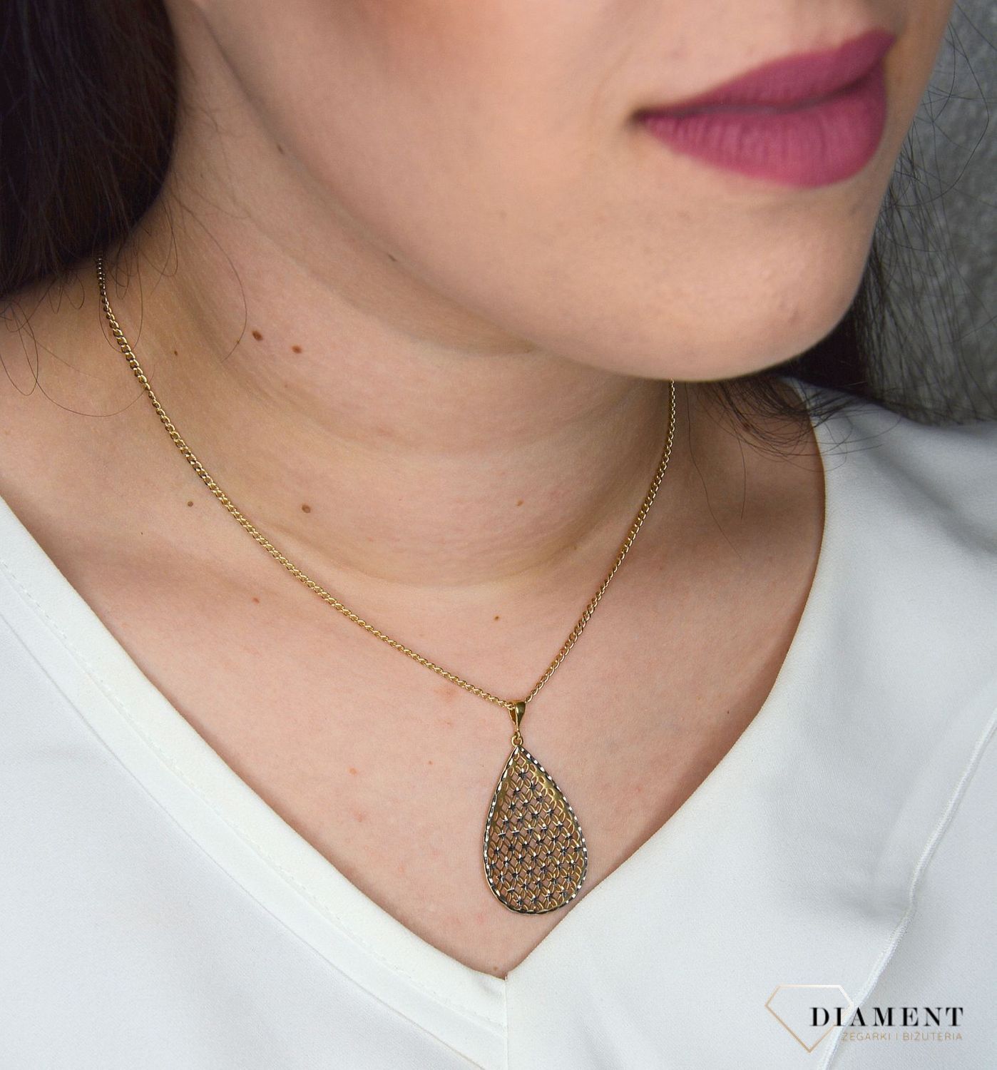 Złota zawieszka 585 łezka ażurowa DIA-ZAW-0443-585.jpg