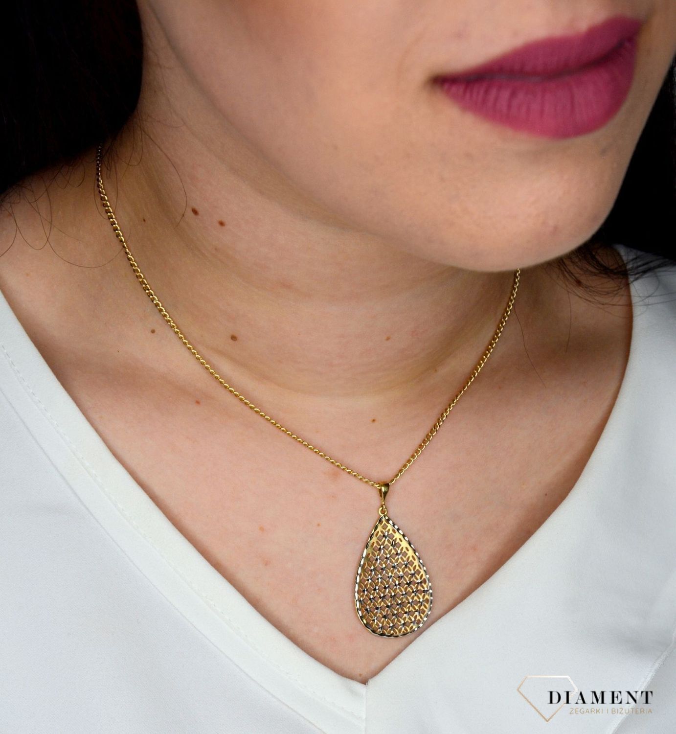 Złota zawieszka 585 łezka ażurowa DIA-ZAW-0443-585.jpg