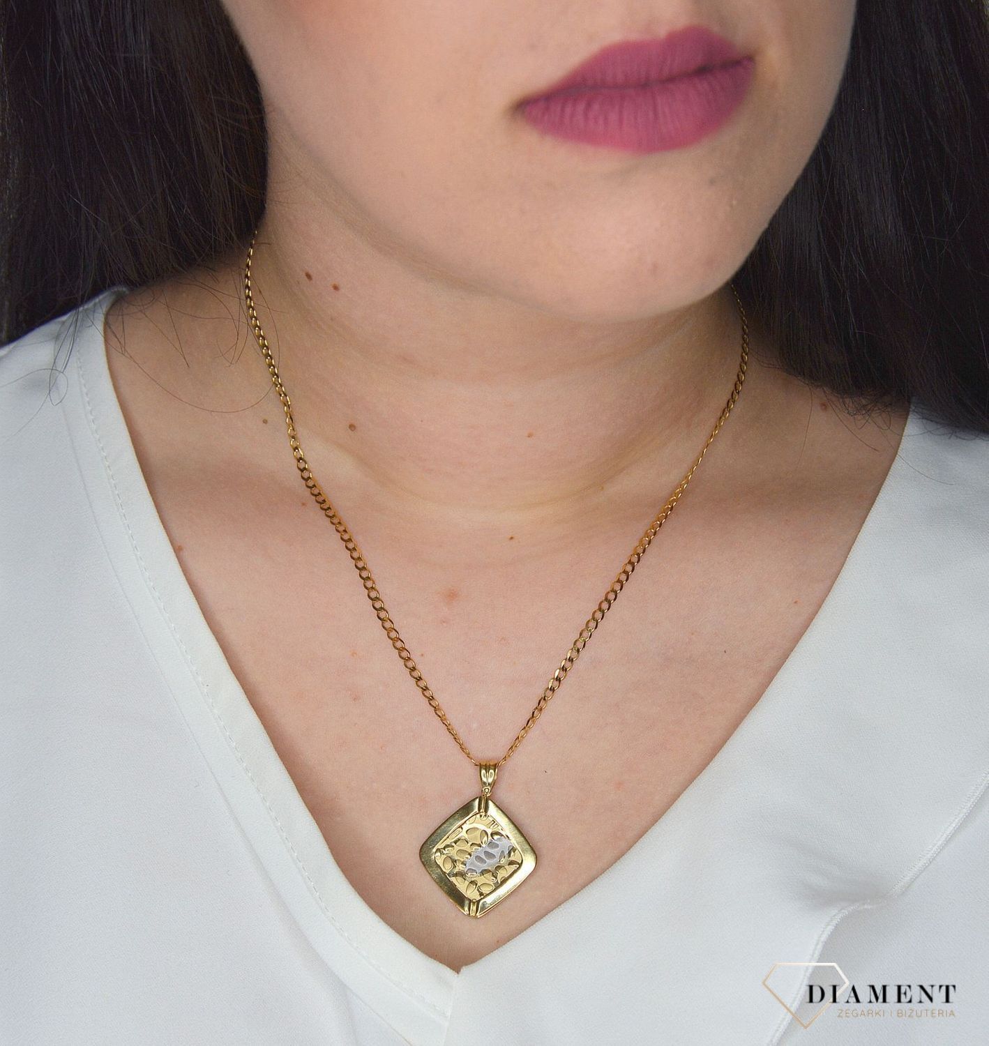 Złota zawieszka 585 mały romb DIA-ZAW-0444-585.jpg