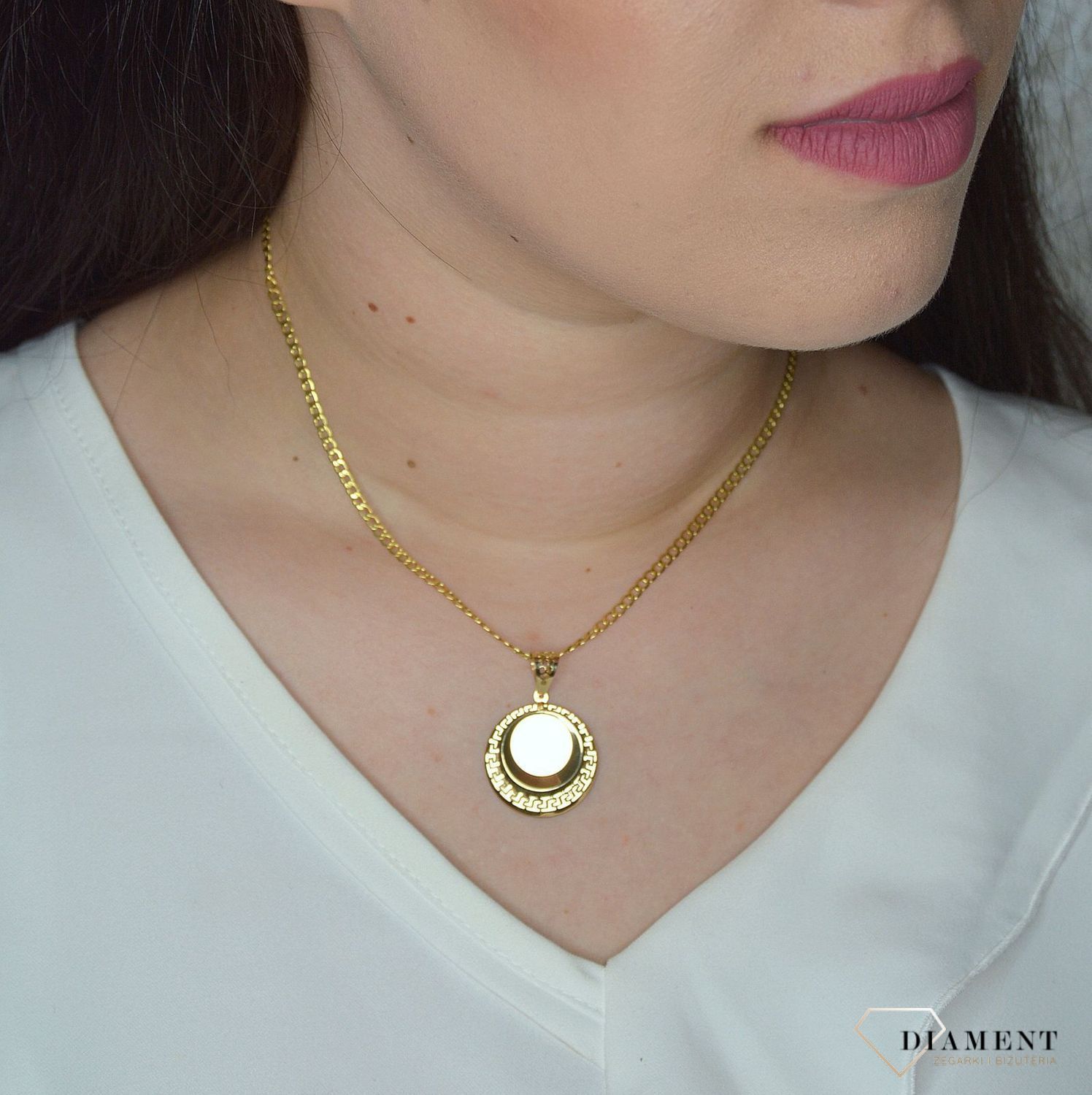 Złota zawieszka 585 okrągła droga grecka DIA-ZAW-0446-585.jpg