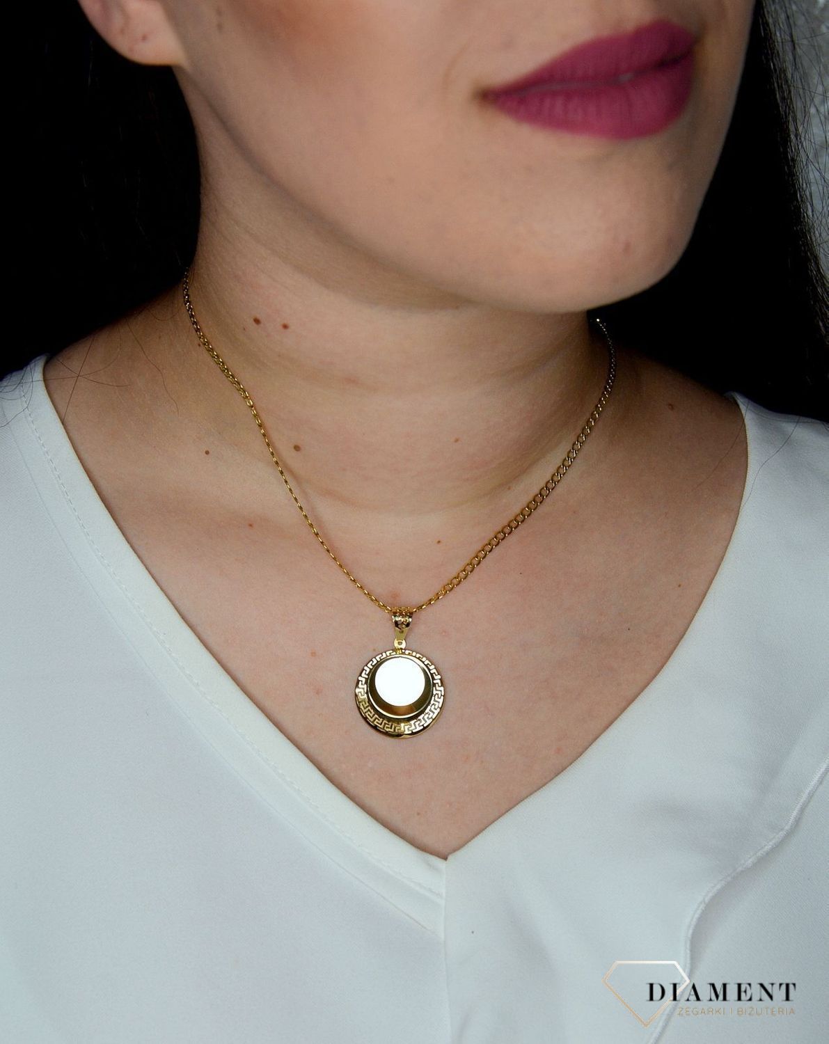 Złota zawieszka 585 okrągła droga grecka DIA-ZAW-0446-585.jpg