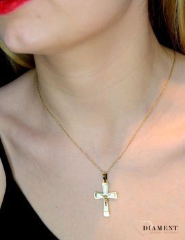 Złoty Krzyż 585 białe złoto z wizerunkiem Jezusa 3,2 cm DIA-ZAW-0498-585 (2).JPG