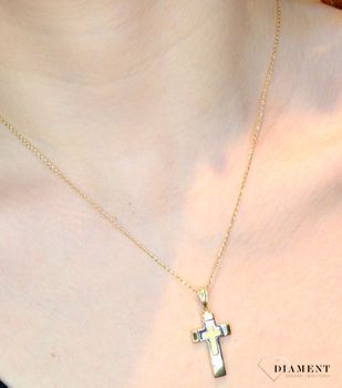 Złoty Krzyż z białym złotem damska 585 2,7 cm DIA-ZAW-0502-585 (3).JPG