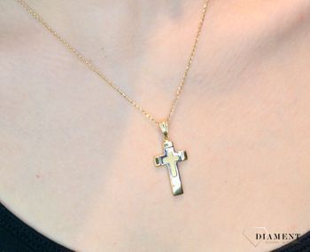 Złoty Krzyż z białym złotem damska 585 2,7 cm DIA-ZAW-0502-585 (4).JPG
