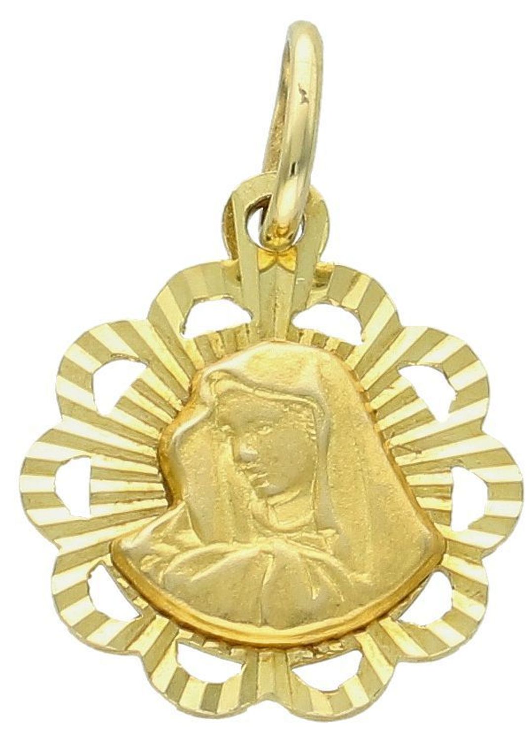 Zawieszka złota Medalik Matka Boska pr 585, DIA-ZAW-0518-585  Złota zawieszka 585 medalik z Matką Boską. Medalik będący wspaniałą pamiątką i prezentem z okazji chrztu, komunii 1..jpg
