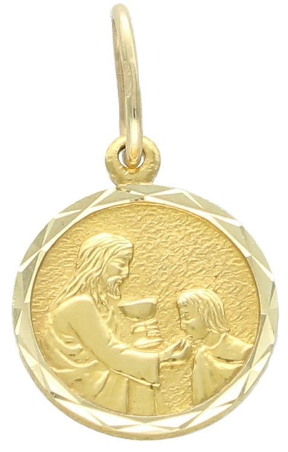 Medalik złoty zawieszka Pamiątka Pierwszej Komunii Świętej, próba 585 DIA-ZAW-0527-585. Medalik Pierwsza Komunia. Medalik komunijny .Prezent na komunię. Zawieszka upamiętniająca I 1.jpg