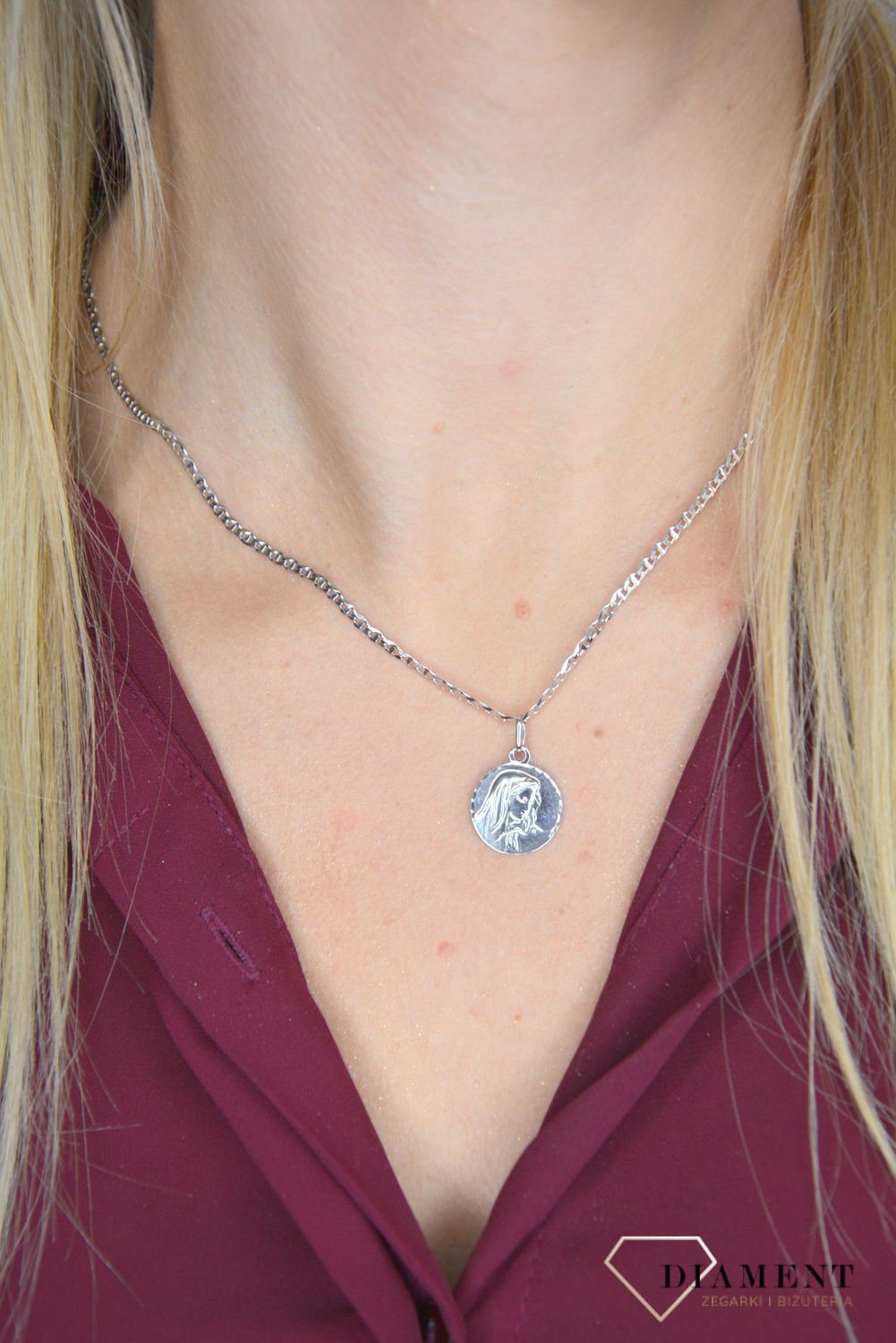 Złota zawieszka medalik dwustronny białe złoto DIA-ZAW-0536-585.10.jpg