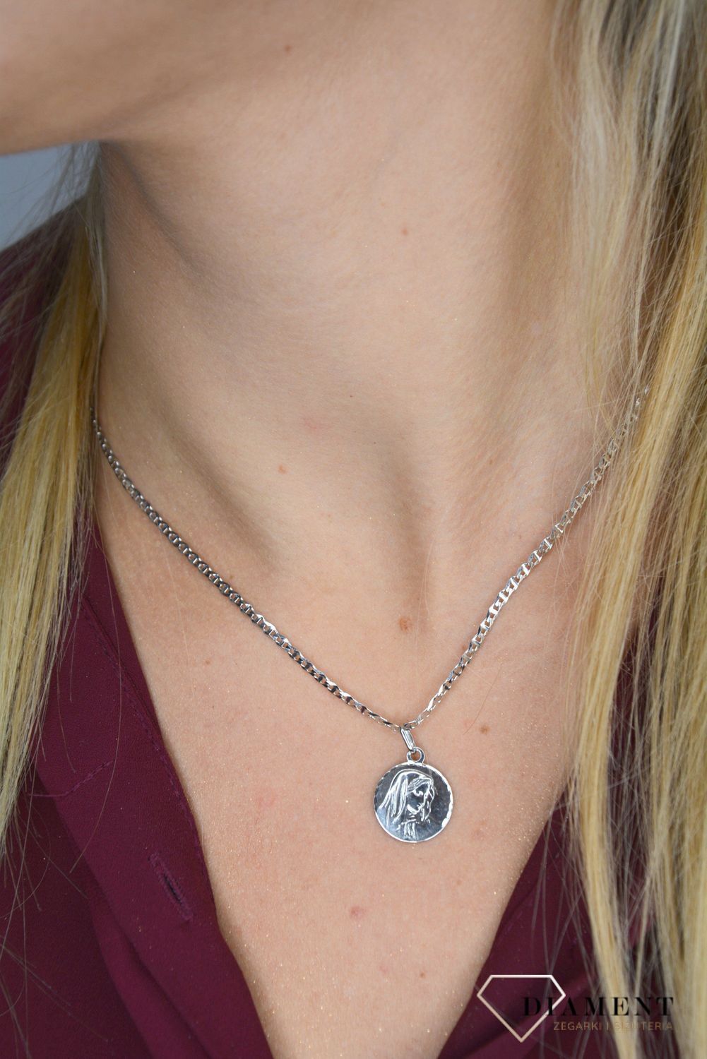 Złota zawieszka medalik dwustronny białe złoto DIA-ZAW-0536-585.10.jpg