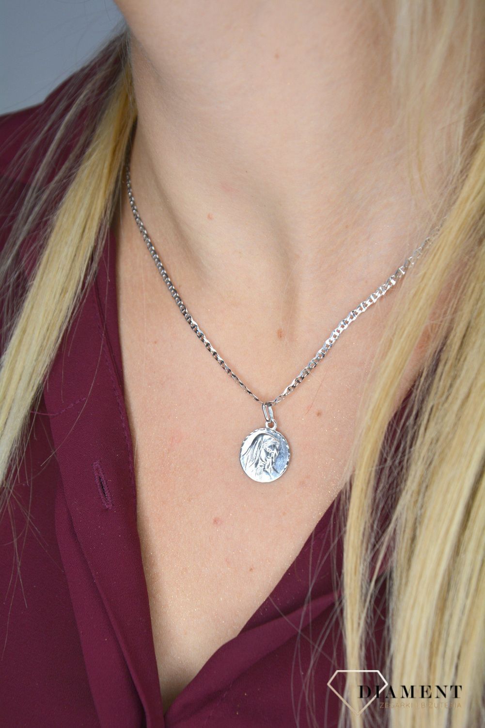 Złota zawieszka medalik dwustronny białe złoto DIA-ZAW-0536-585.10.jpg