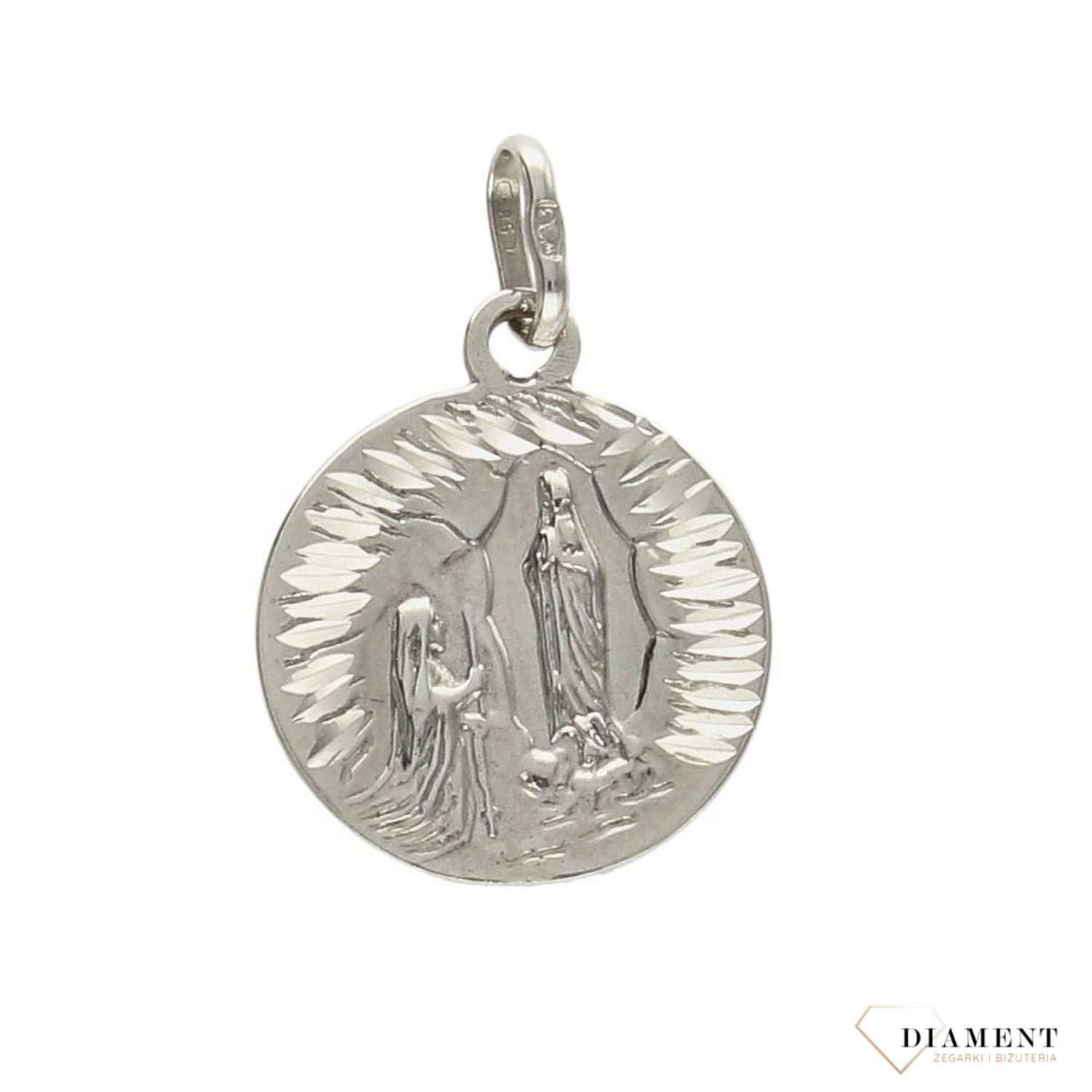 Złota zawieszka medalik dwustronny białe złoto DIA-ZAW-0536-585.10.jpg