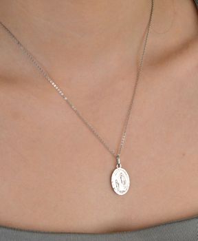 Zawieszka białe złoto Medalik z Matką Boską pr 585, DIA-ZAW-0537-585 Złota zawieszka 585 medalik z Matką Boską. Medalik będący wspaniałą pamiątką (2).JPG