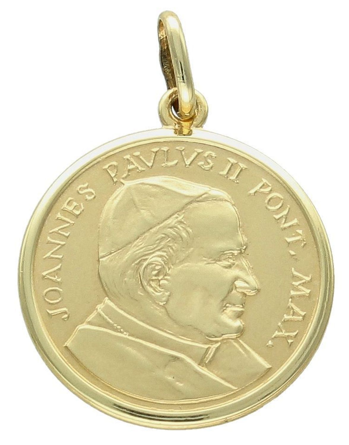 Zawieszka medalik złoty Święty Jan Paweł II DIA-ZAW-0559-585 Złoty medalik z wizerunkiem Świętego Jana Pawła II to doskonały upominek dla każdego kto ceni sobie postać papieża polaka.1.jpg