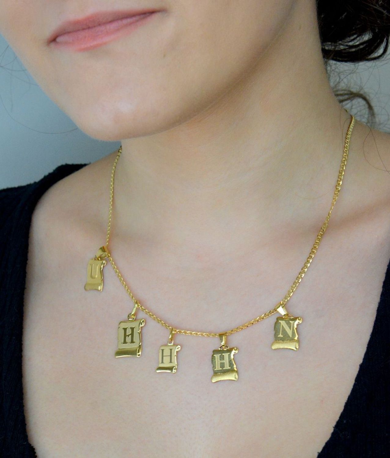 Zawieszka złota Papirus Literka H złota literka H pr 585 DIA-ZAW-0573-585. Zawieszka złota litera H na prezent..jpg