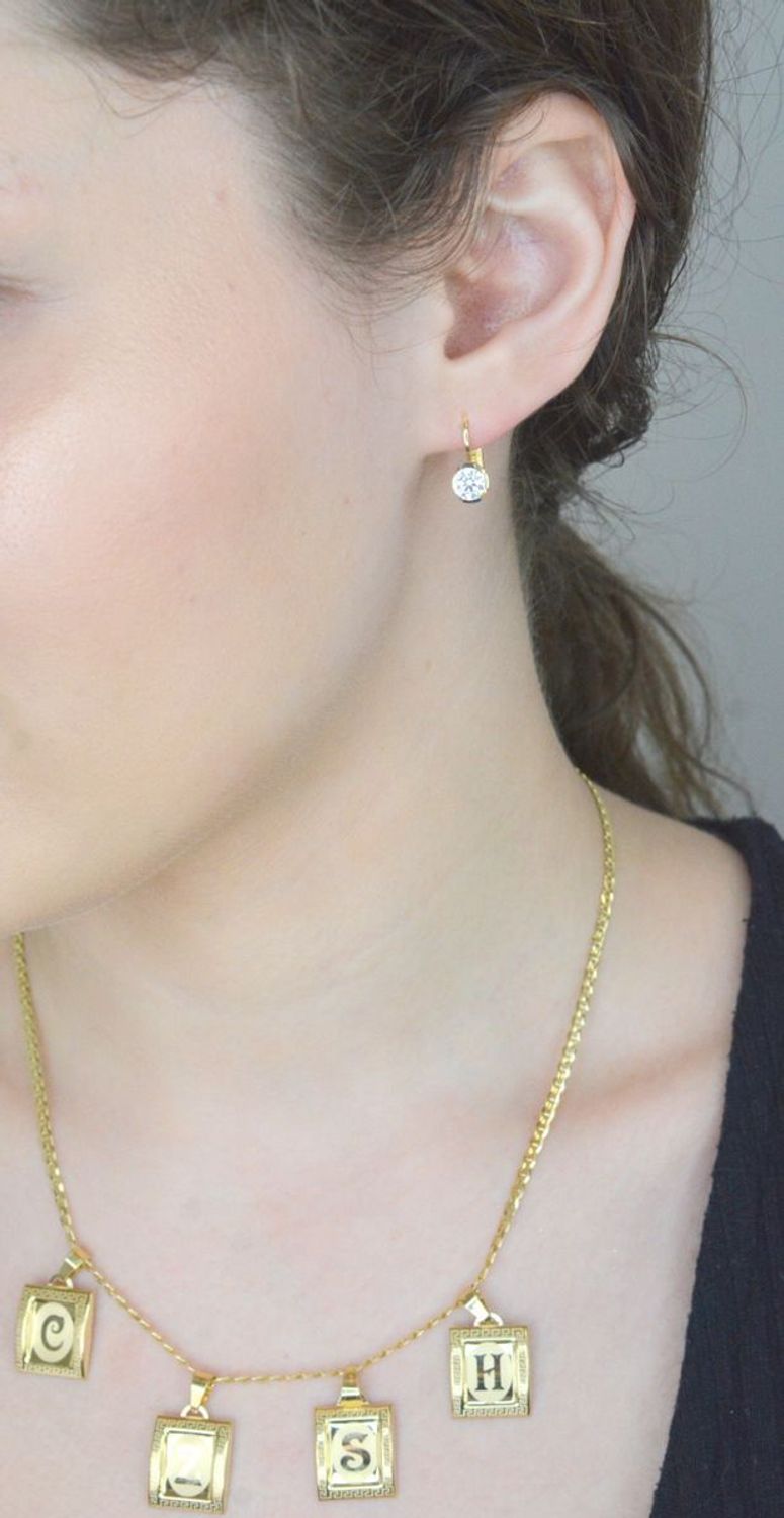 Zawieszka złota literka H próba 585, litera 5 DIA-ZAW-0575-585. Złoty wisiorek litera H.jpg