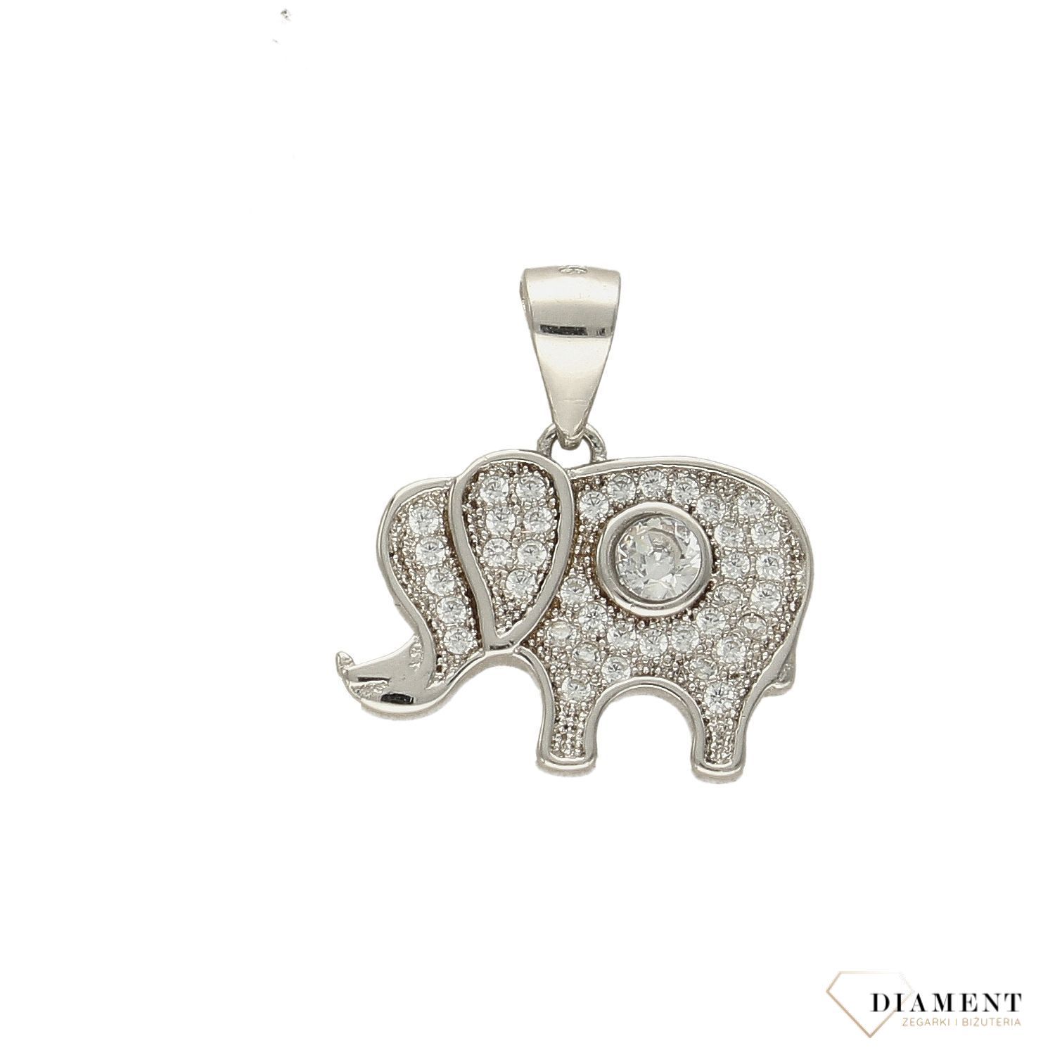Srebrna zawieszka słoń z cyrkoniami DIA-ZAW-0803-925.jpg
