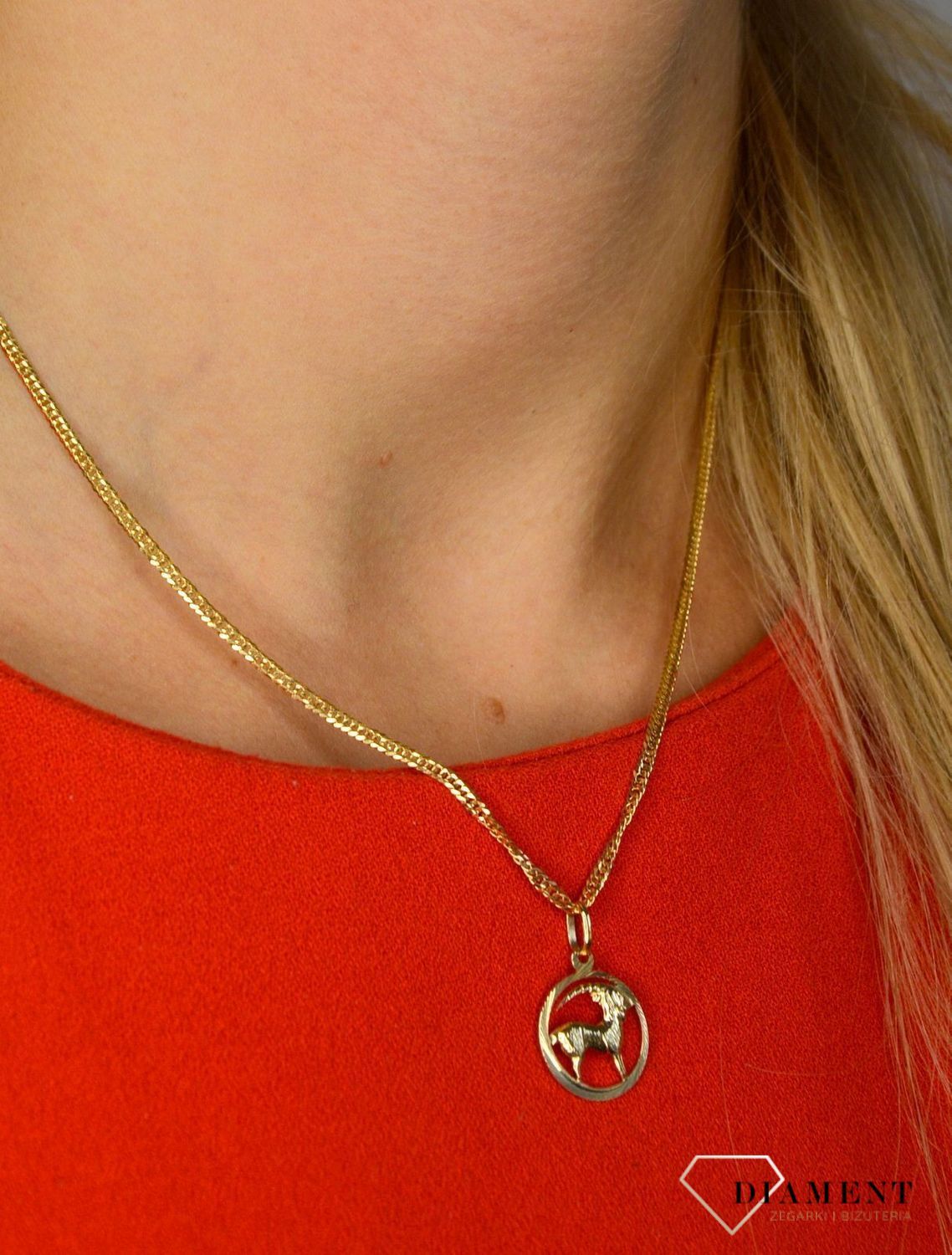 Złota zawieszka 585 znak zodiaku Koziorożec DIA-ZAW-0811-585.jpg