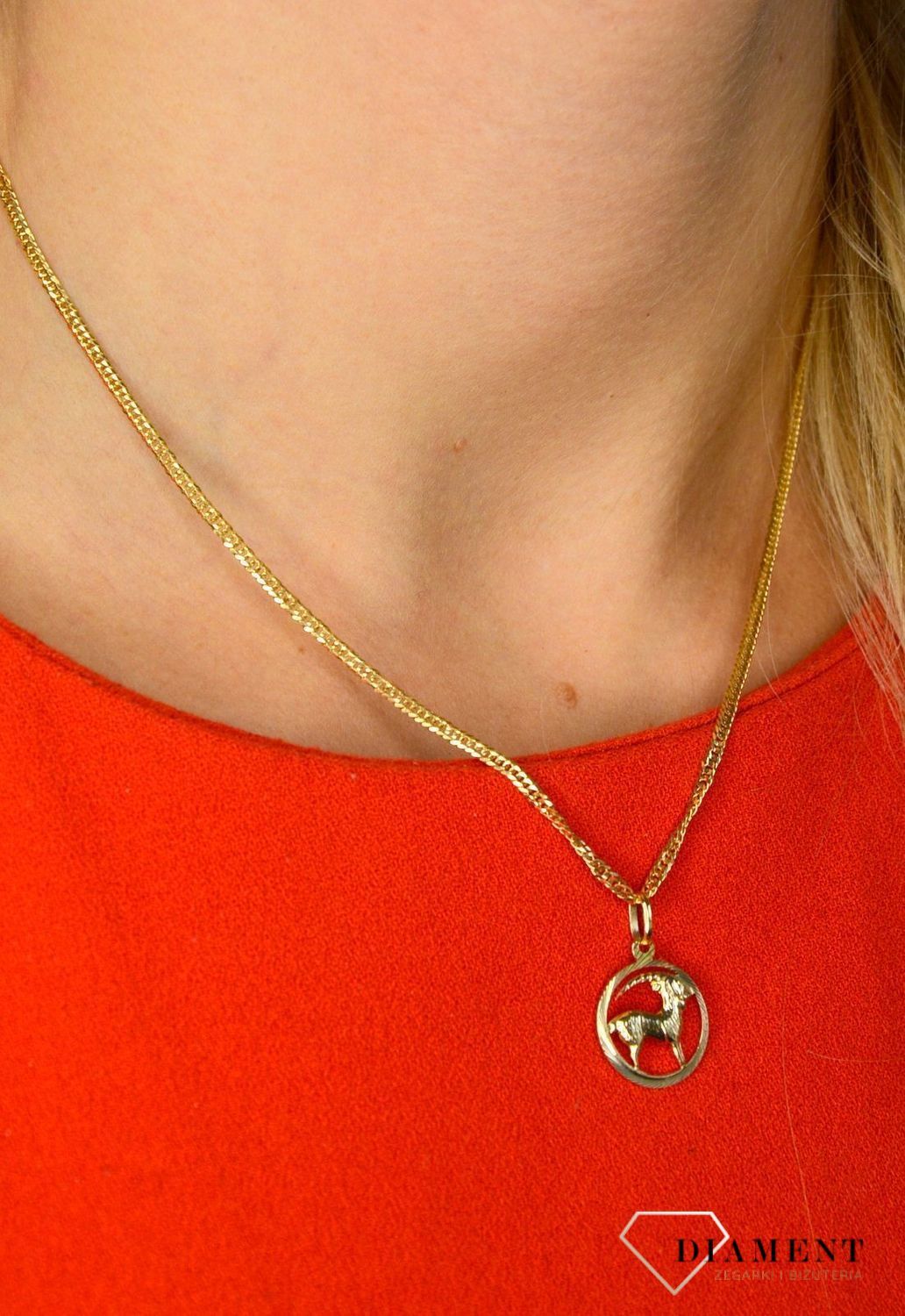 Złota zawieszka 585 znak zodiaku Koziorożec DIA-ZAW-0811-585.jpg