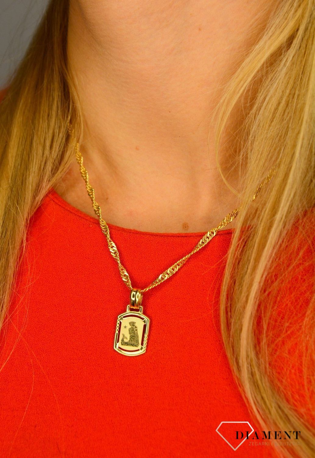 Zawieszka złoty znak zodiaku Wodnik DIA-ZAW-0815-585.jpg