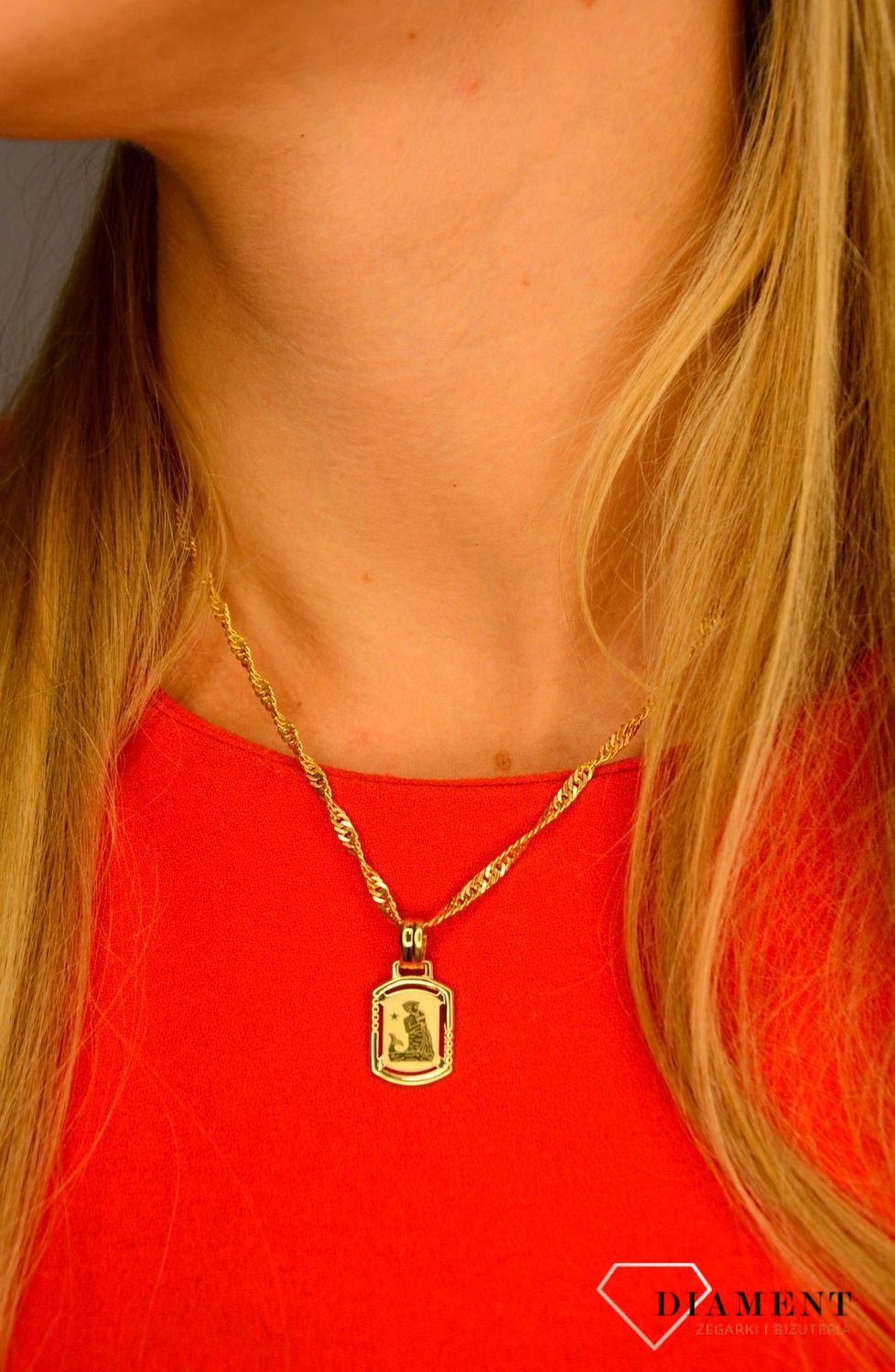 Zawieszka złoty znak zodiaku Wodnik DIA-ZAW-0815-585.jpg