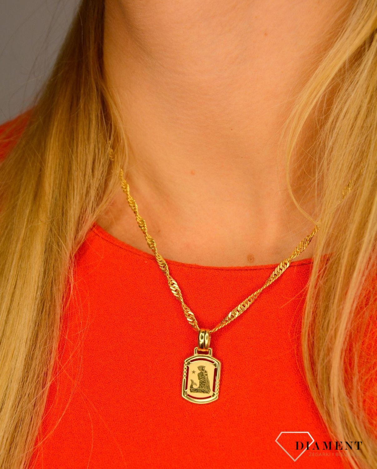 Zawieszka złoty znak zodiaku Wodnik DIA-ZAW-0815-585.jpg