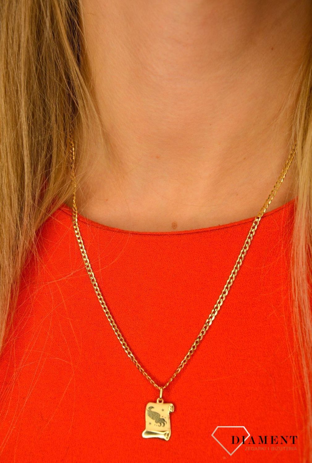 Złota zawieszka znak zodiaku wodnik DIA-ZAW-0816-585.jpg