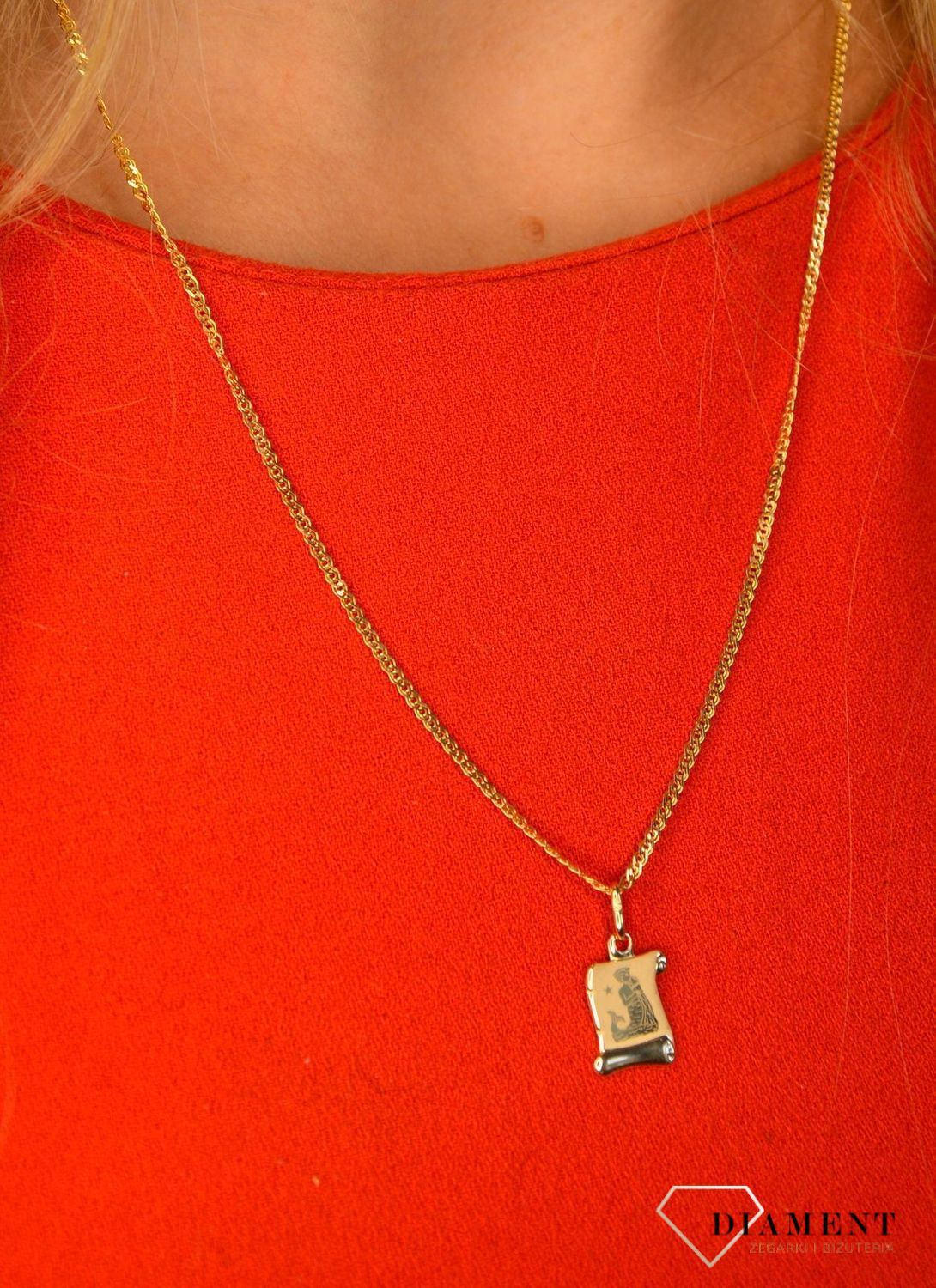 Złota zawieszka 585 znak zodiaku wodnik DIA-ZAW-0817-585.jpg