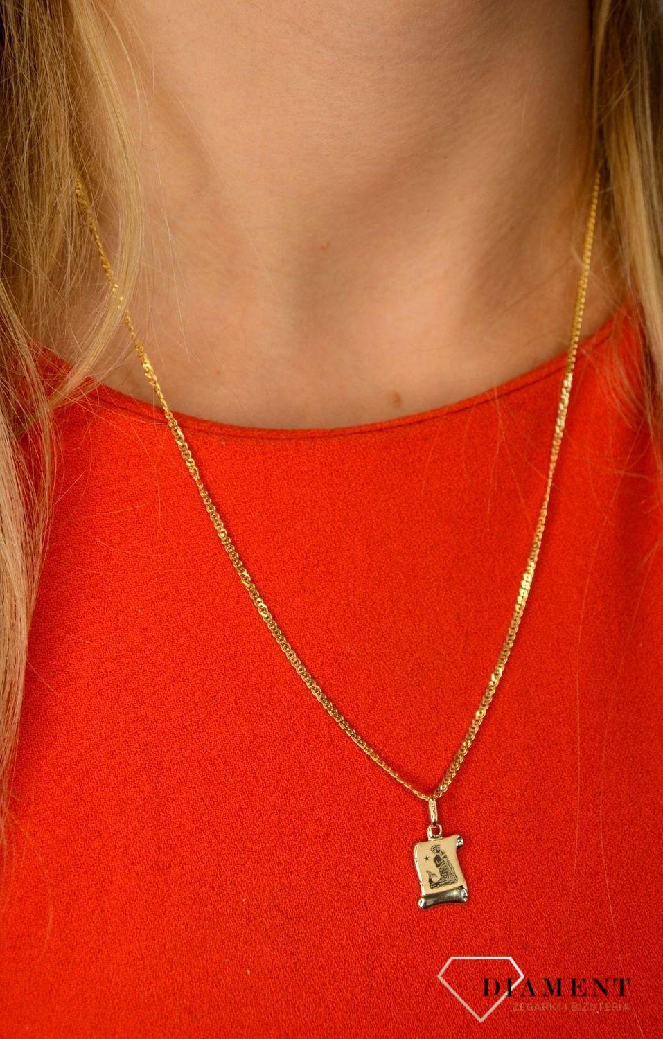 Złota zawieszka 585 znak zodiaku wodnik DIA-ZAW-0817-585.jpg