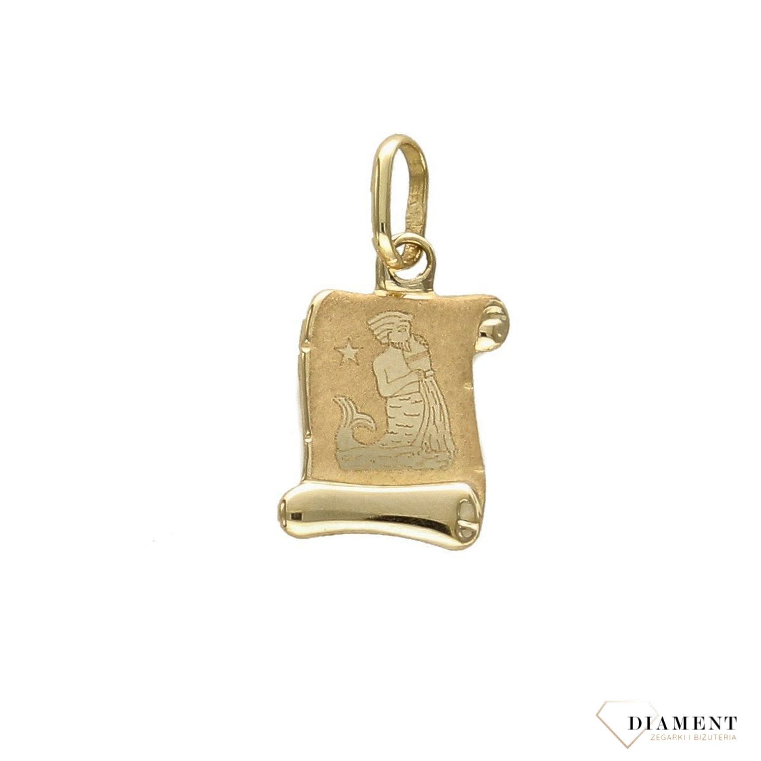 Złota zawieszka 585 znak zodiaku wodnik DIA-ZAW-0817-585.jpg