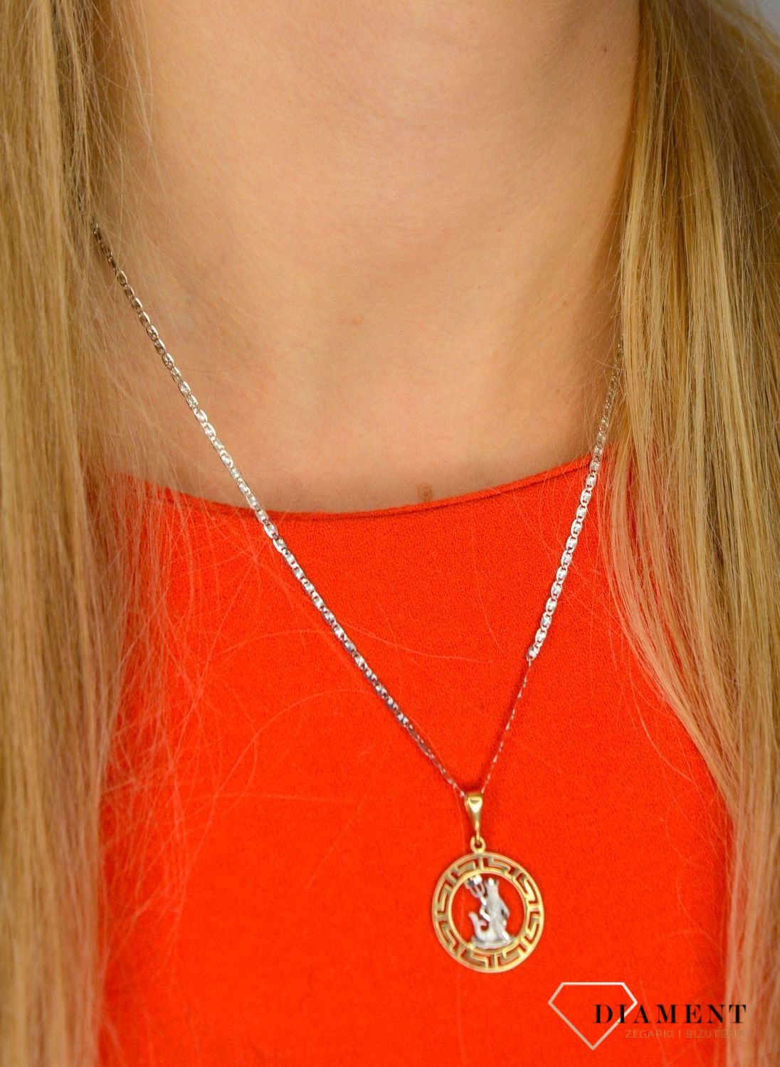 Złota zawieszka 585 znak zodiaku Wodnik DIA-ZAW-0818-585.jpg