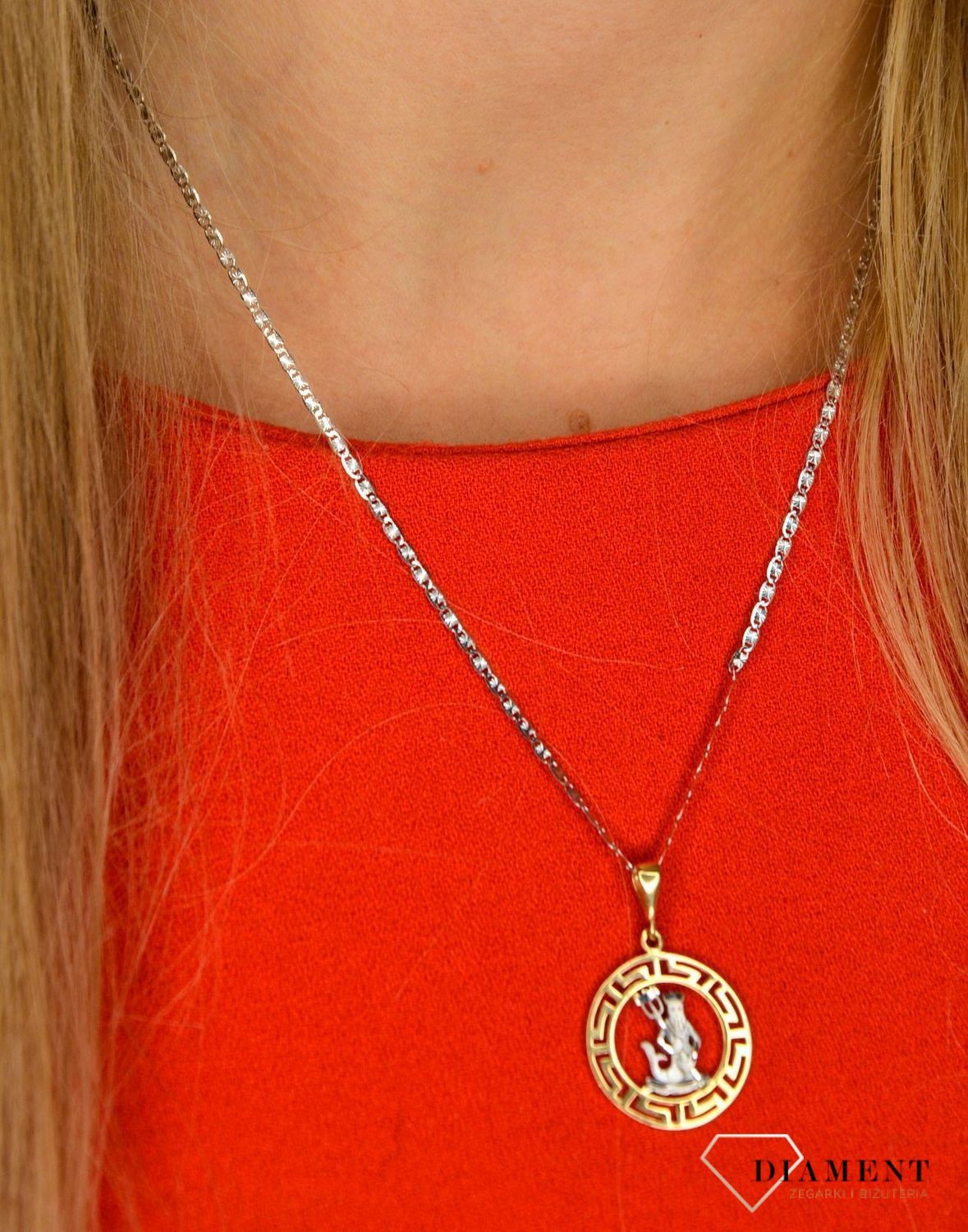 Złota zawieszka 585 znak zodiaku Wodnik DIA-ZAW-0818-585.jpg