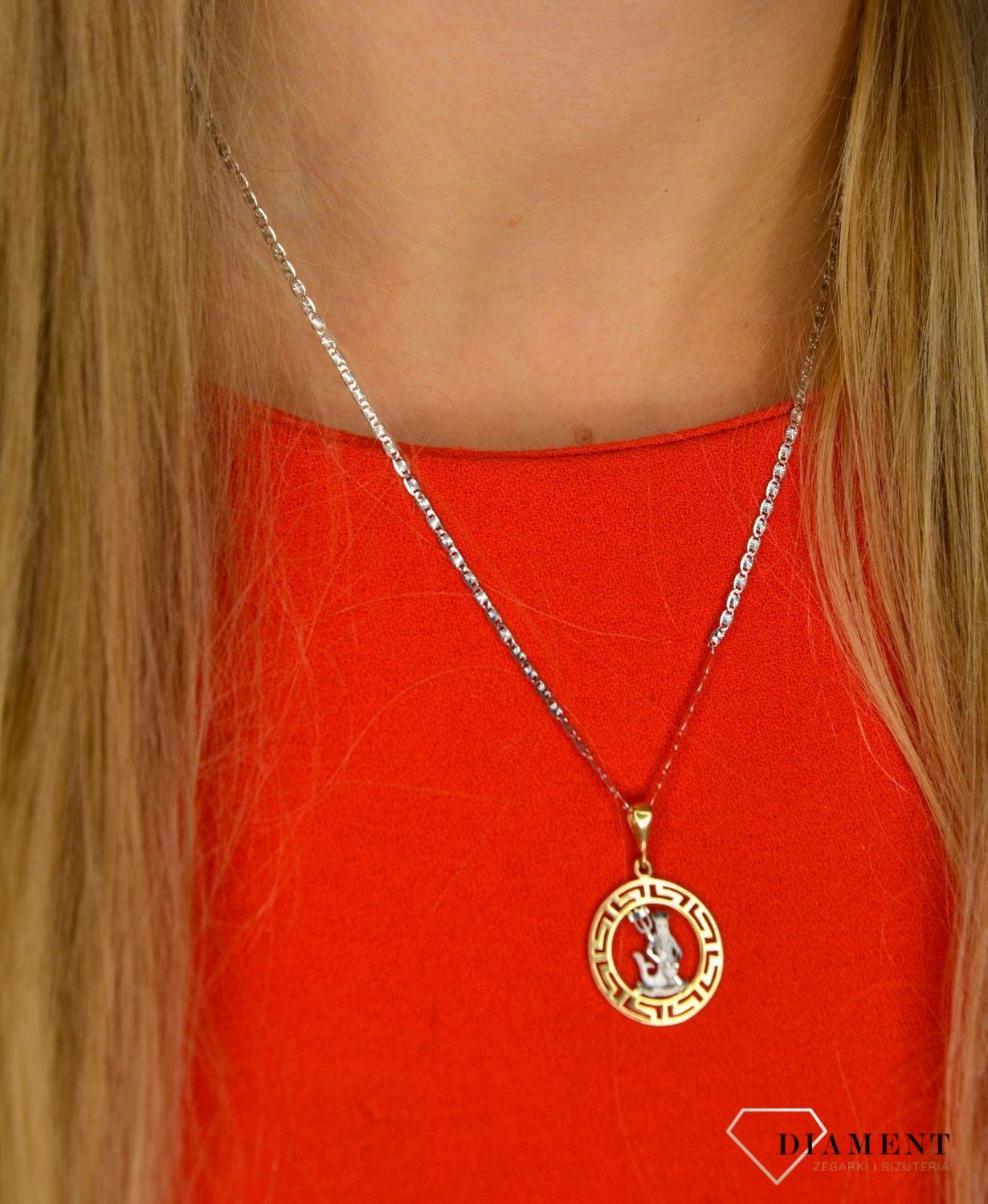 Złota zawieszka 585 znak zodiaku Wodnik DIA-ZAW-0818-585.jpg