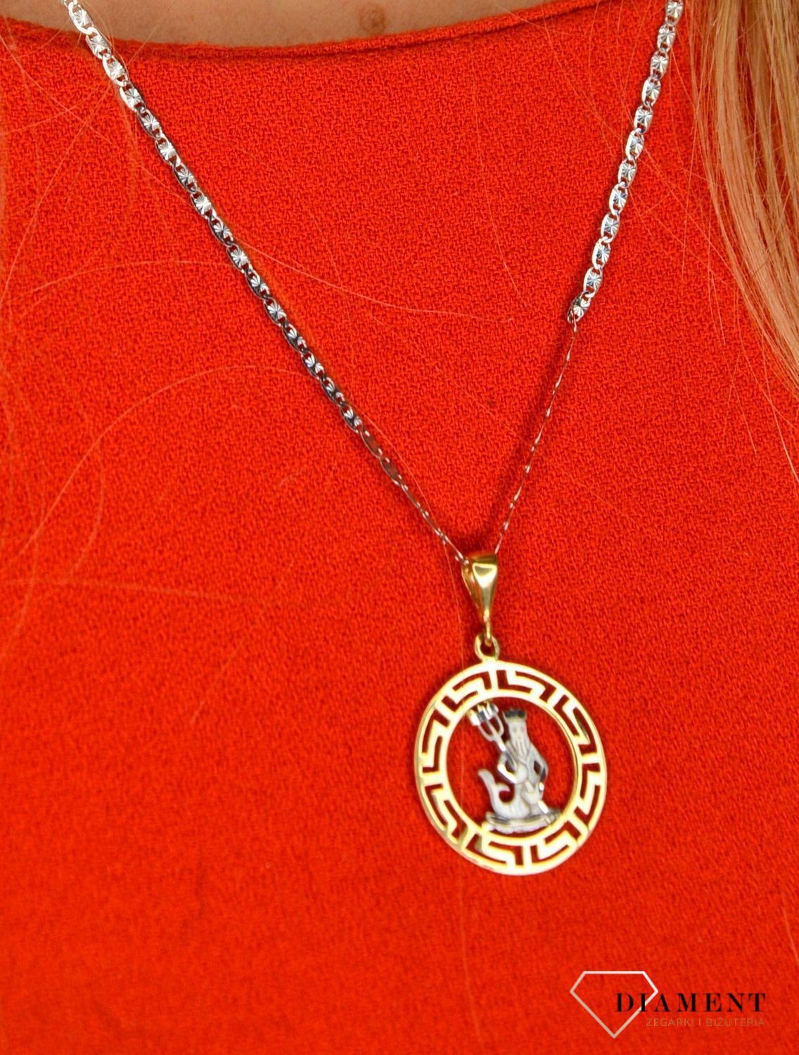 Złota zawieszka 585 znak zodiaku Wodnik DIA-ZAW-0818-585.jpg