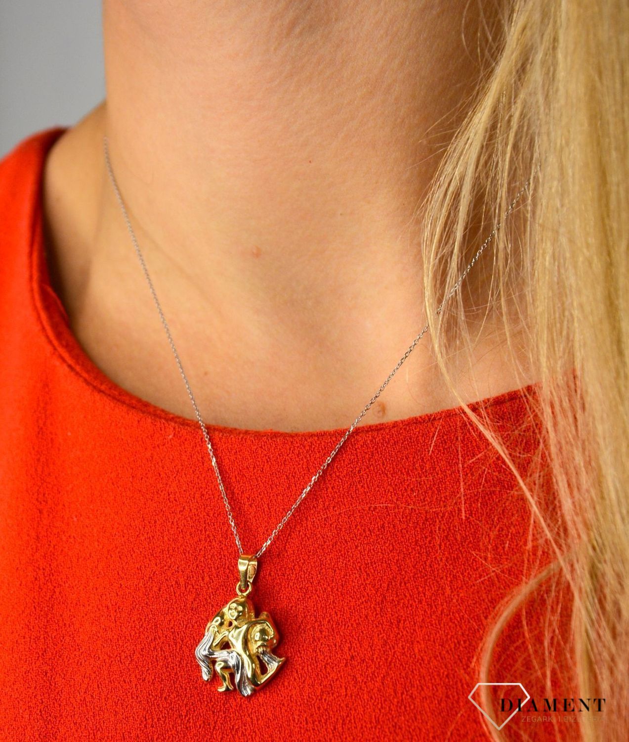 Złota zawieszka 585 znak zodiaku Wodnik DIA-ZAW-0821-585.jpg